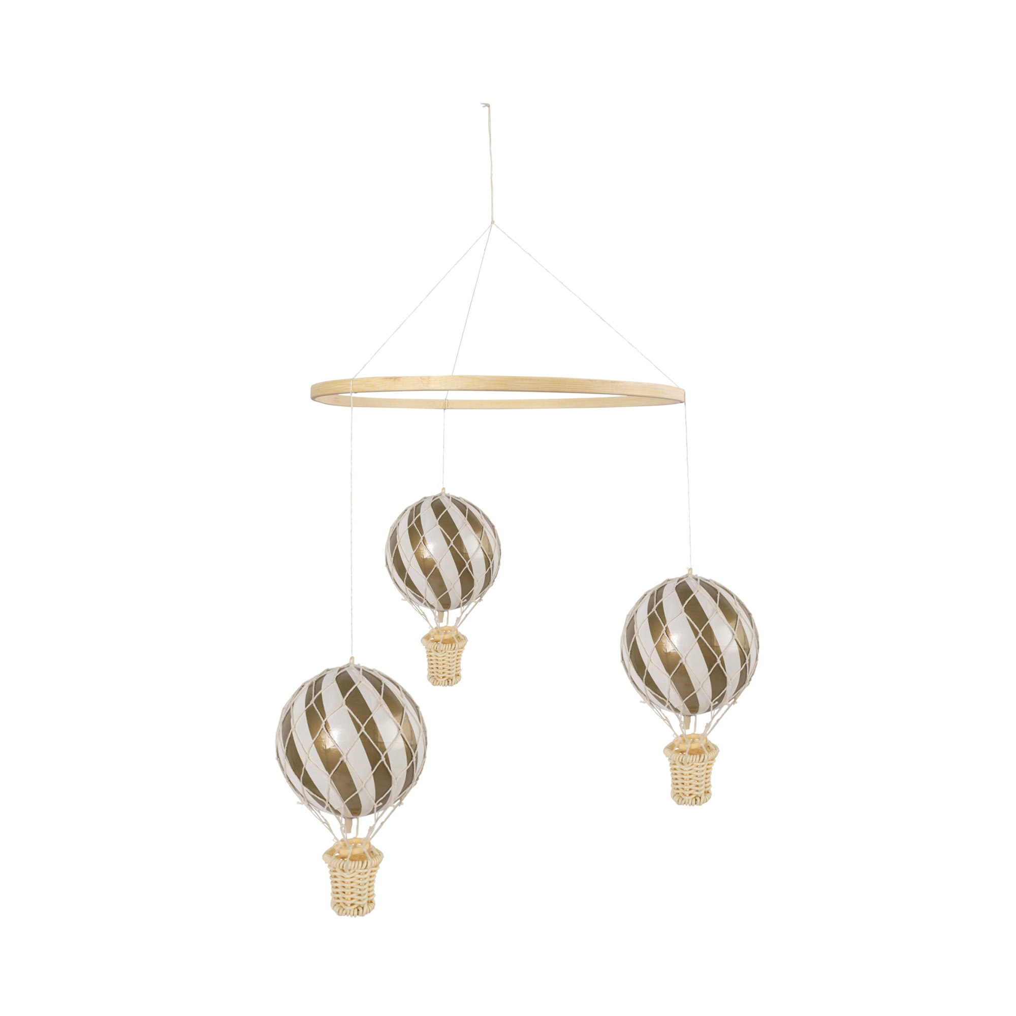 Hot air balloon mobile Recycled plastic Bamboo Gold
