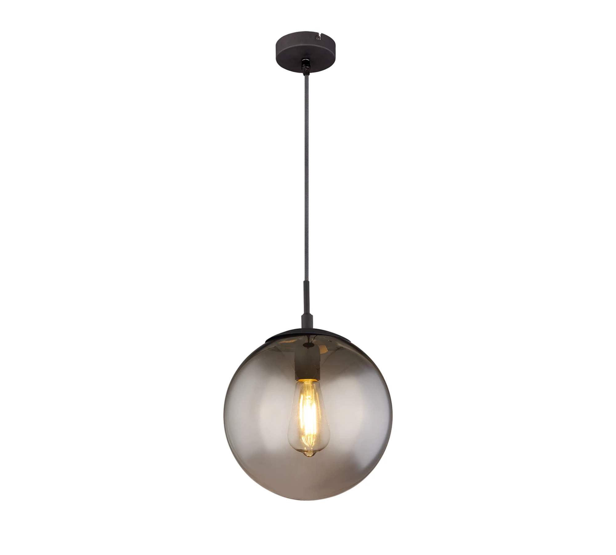 Pendelleuchte 1-flammig Rauchglas Metall