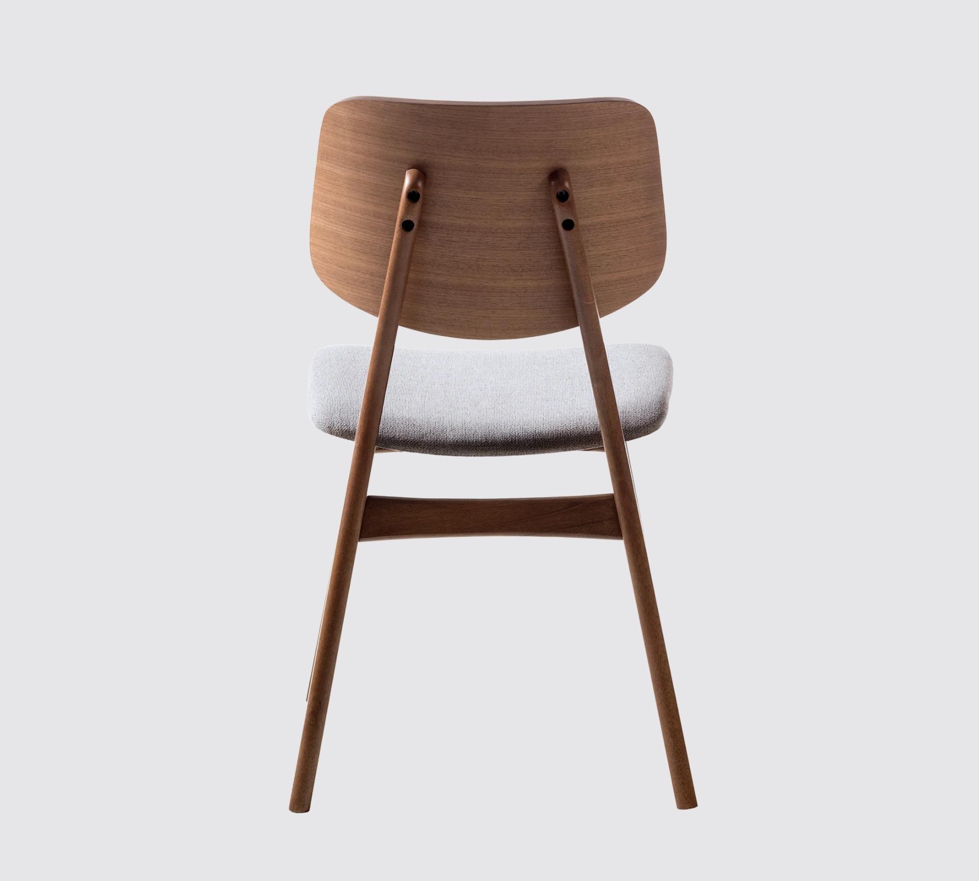 2x Dining chair Rubberwood and textile grey