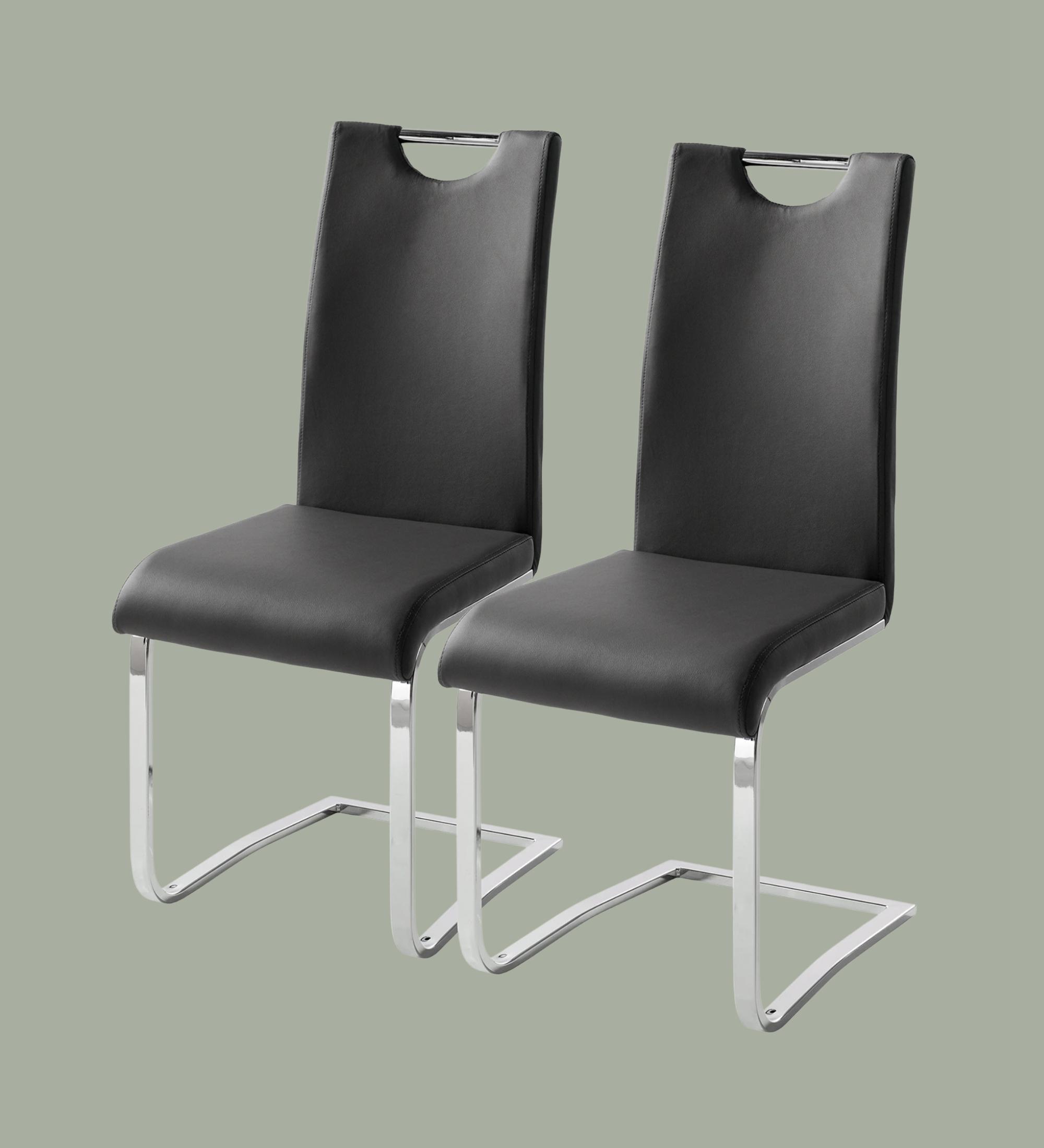 2x cantilever chair with handle Black