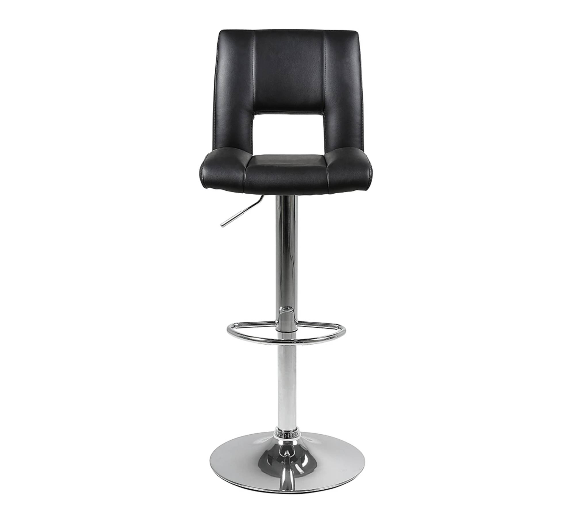 Bar stool Selina I (set of 2) Faux leather / chrome Black