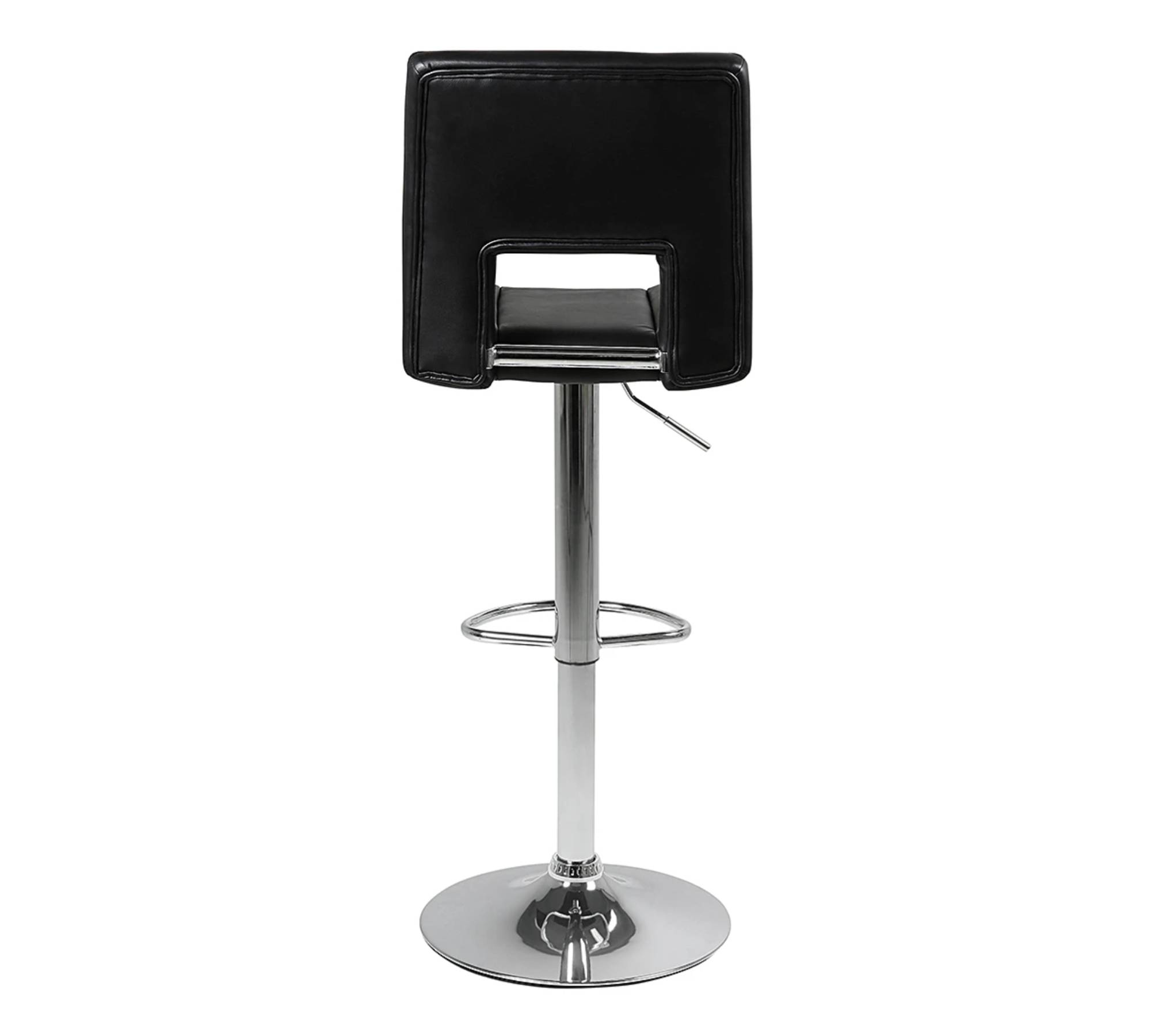 Bar stool Selina I (set of 2) Faux leather / chrome Black