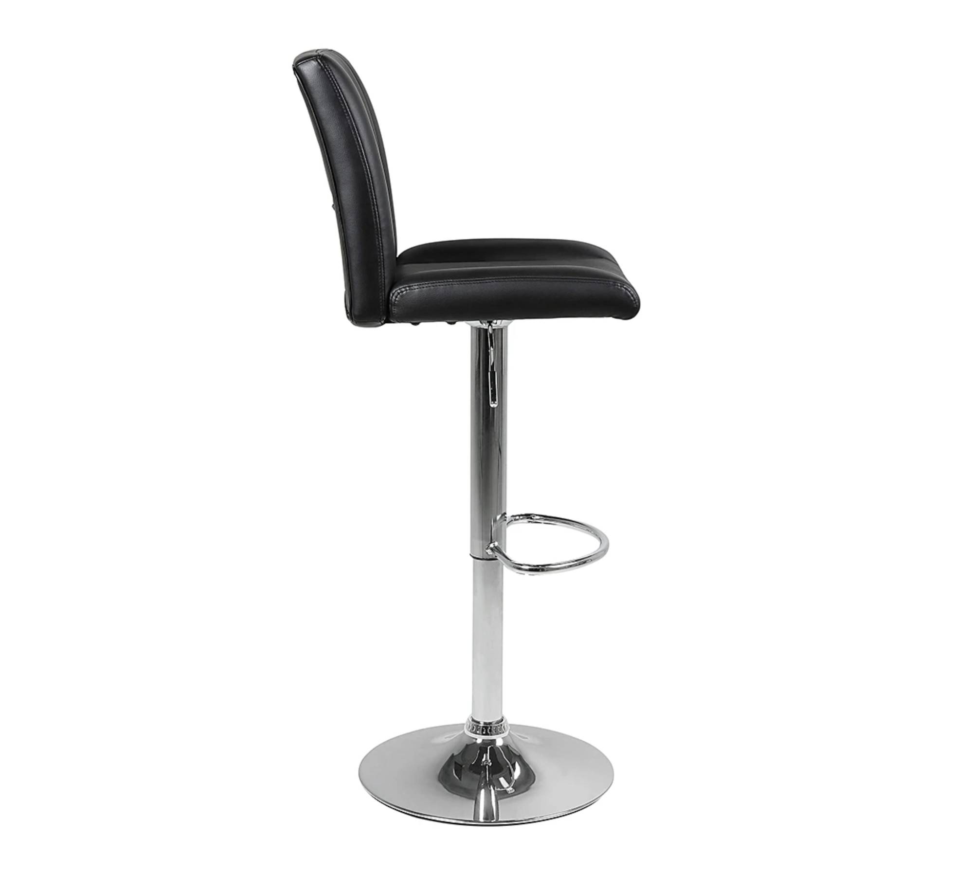 Bar stool Selina I (set of 2) Faux leather / chrome Black