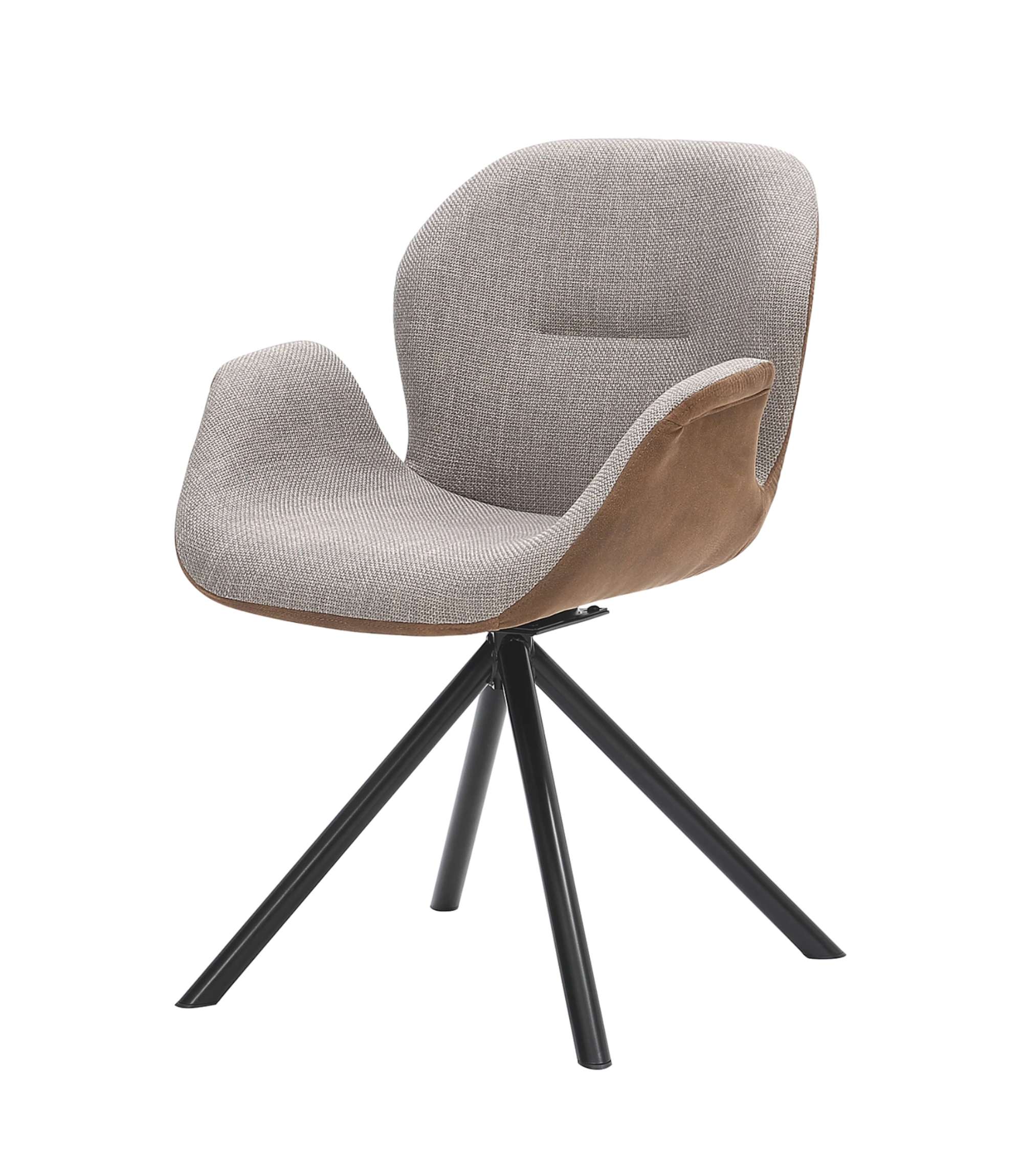 Armchair Webbing Fabric Grey Brown