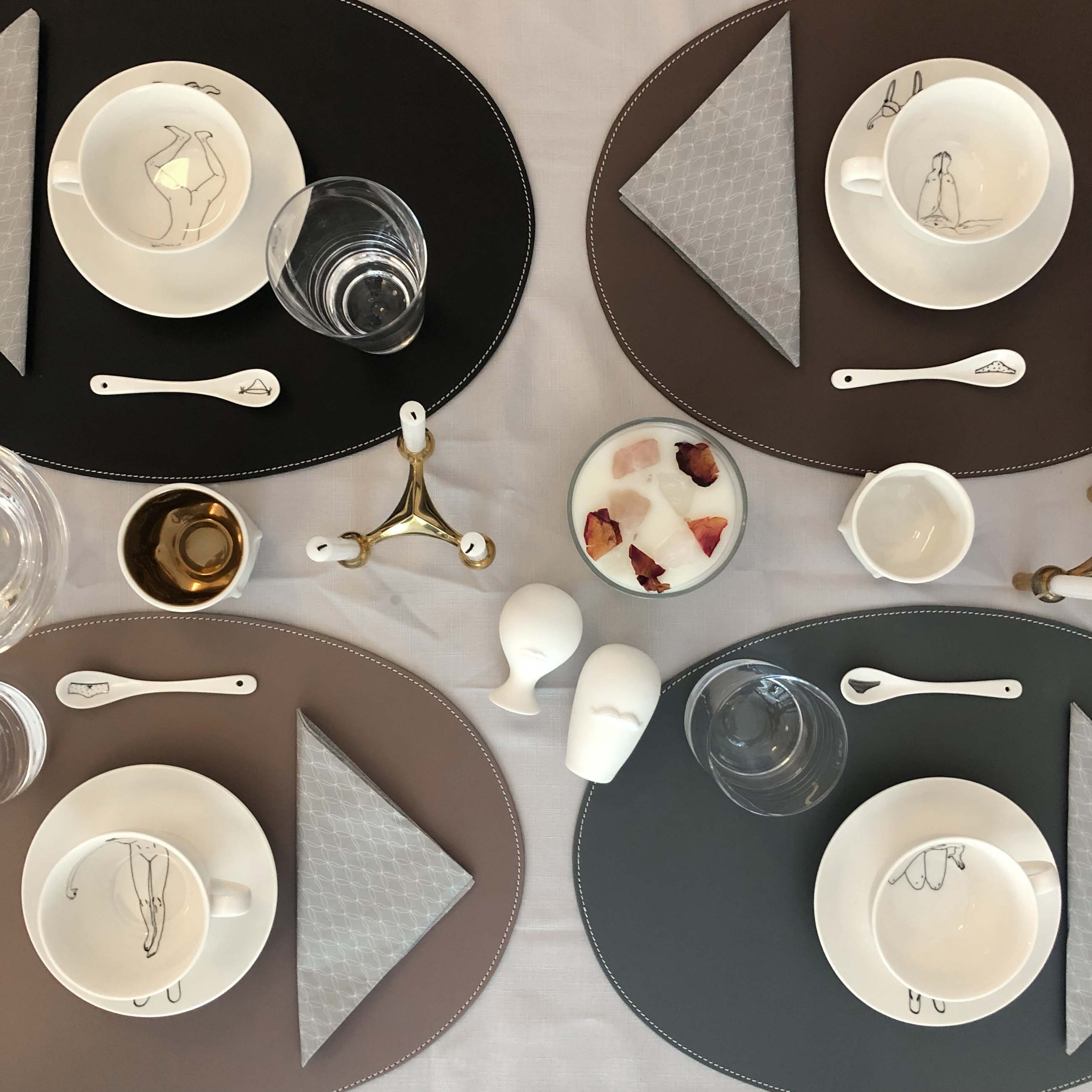 Placemat Leather Black
