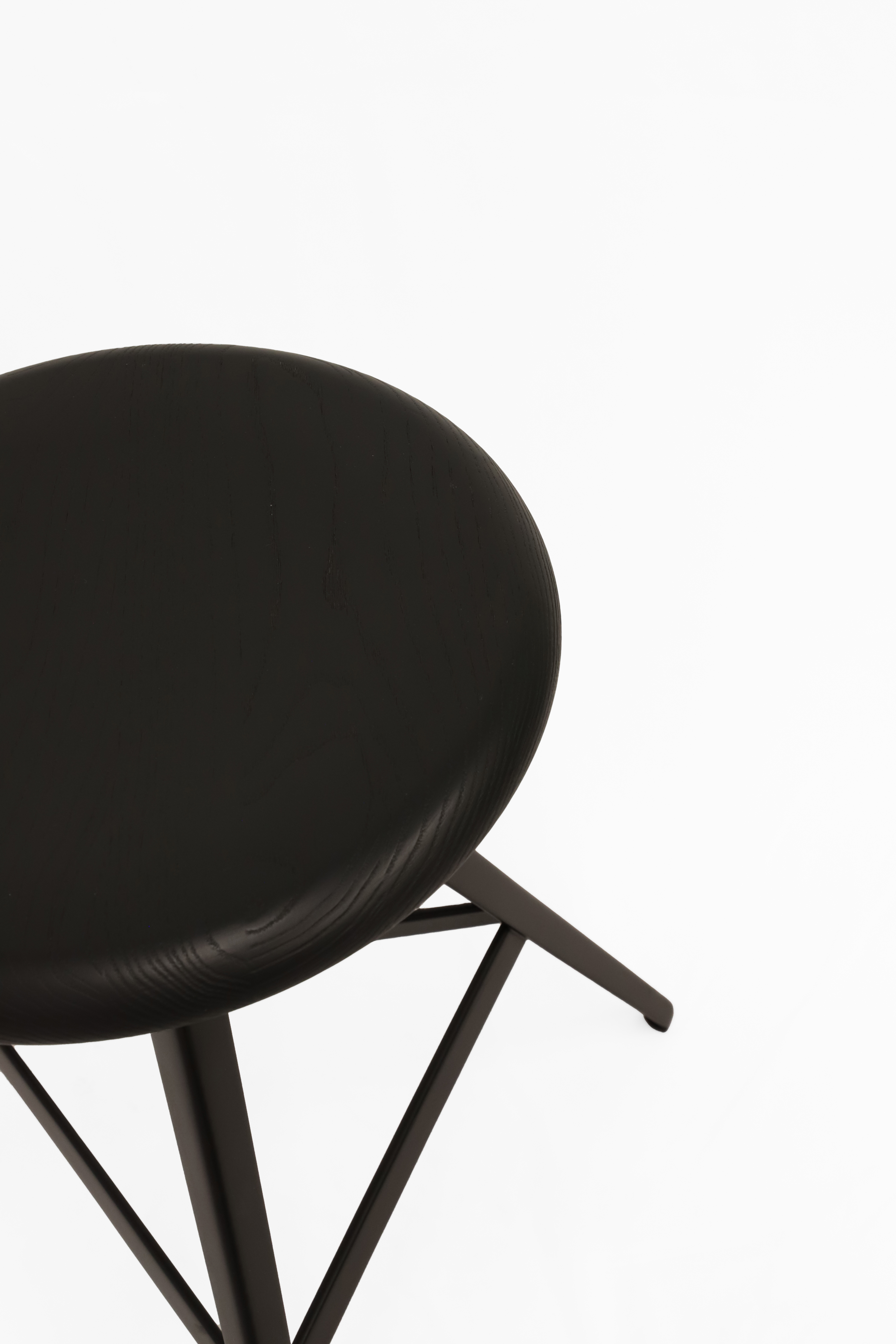 Kuky Basso Nero Stool Metal Wood Black
