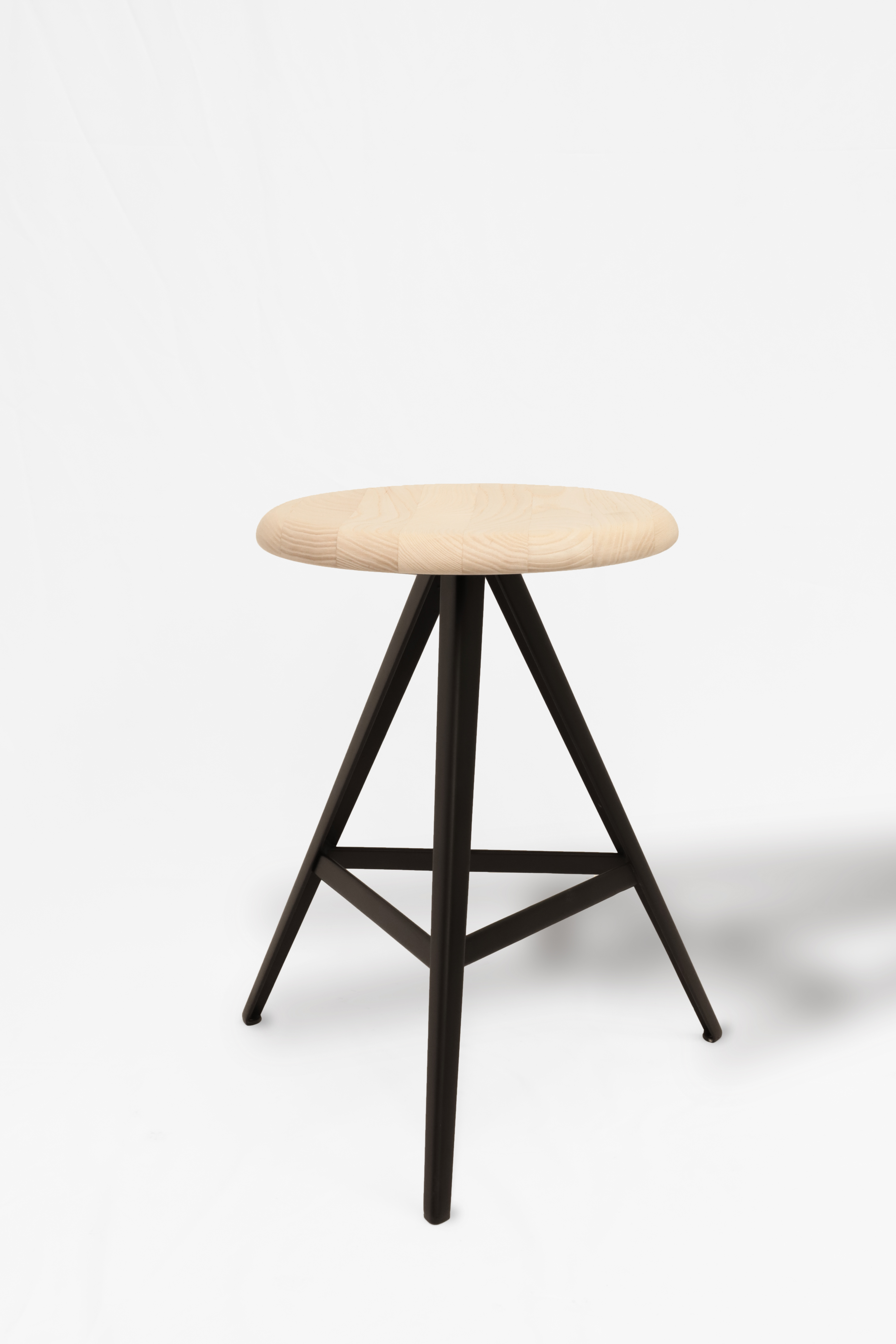 Kuky Basso Neutro Stool Metal Wood Black