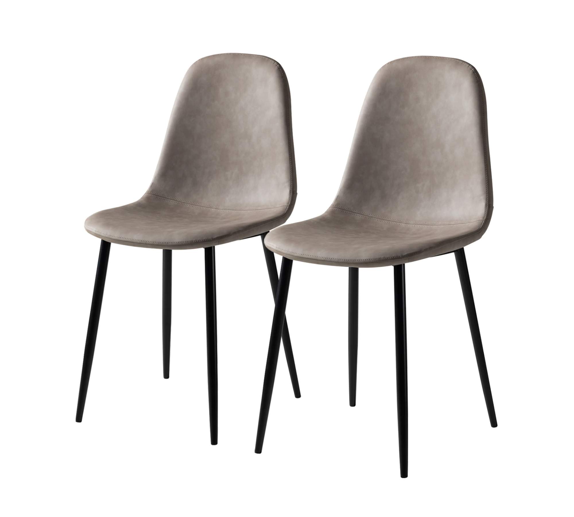 2x Polsterstuhl Kunstleder Taupe