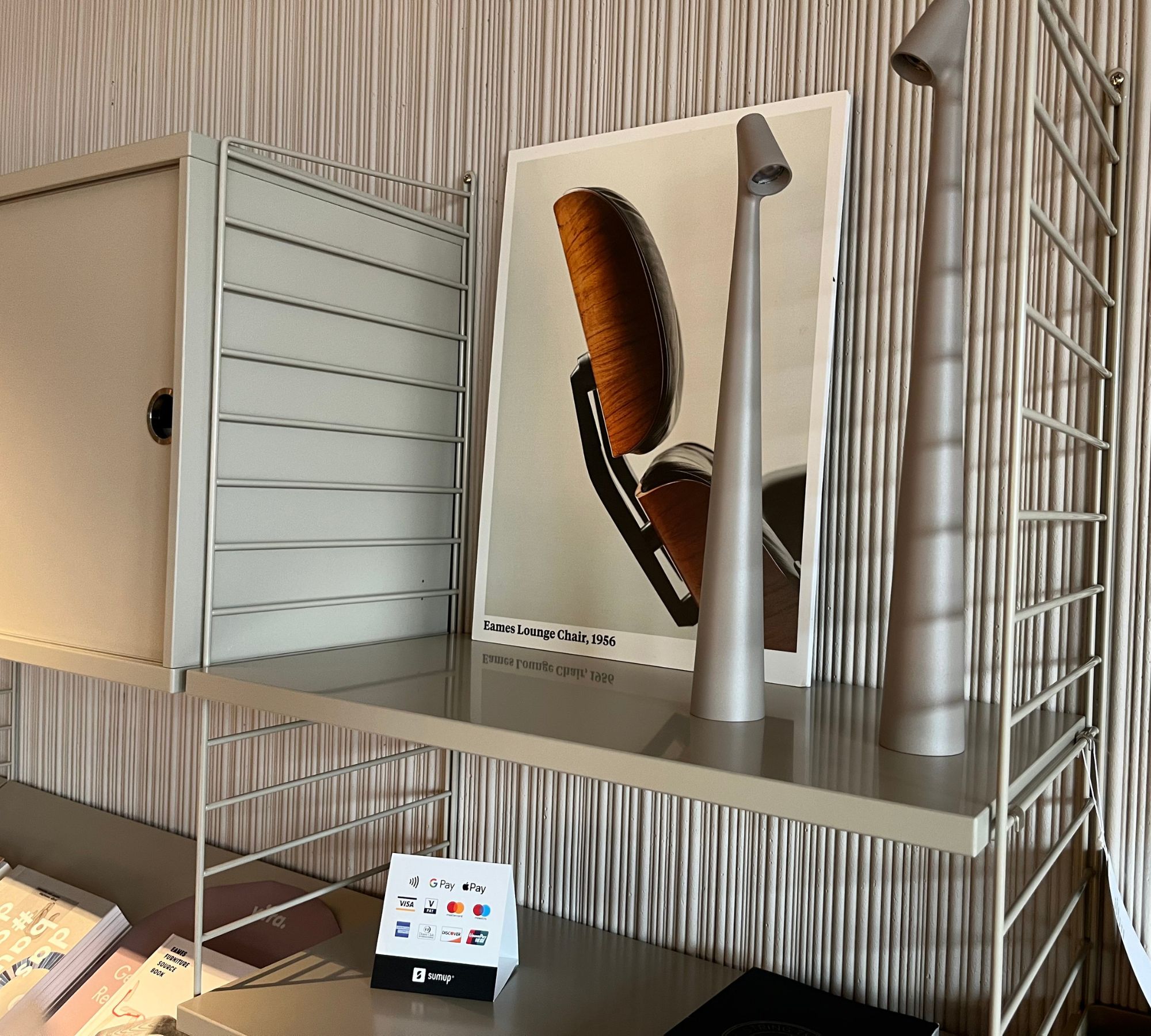 String Shelf System Steel Beige