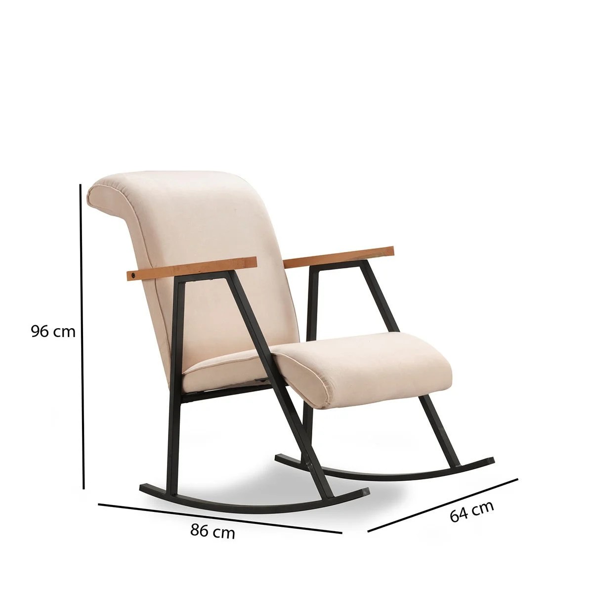 Yoka Schaukelstuhl Textil Creme