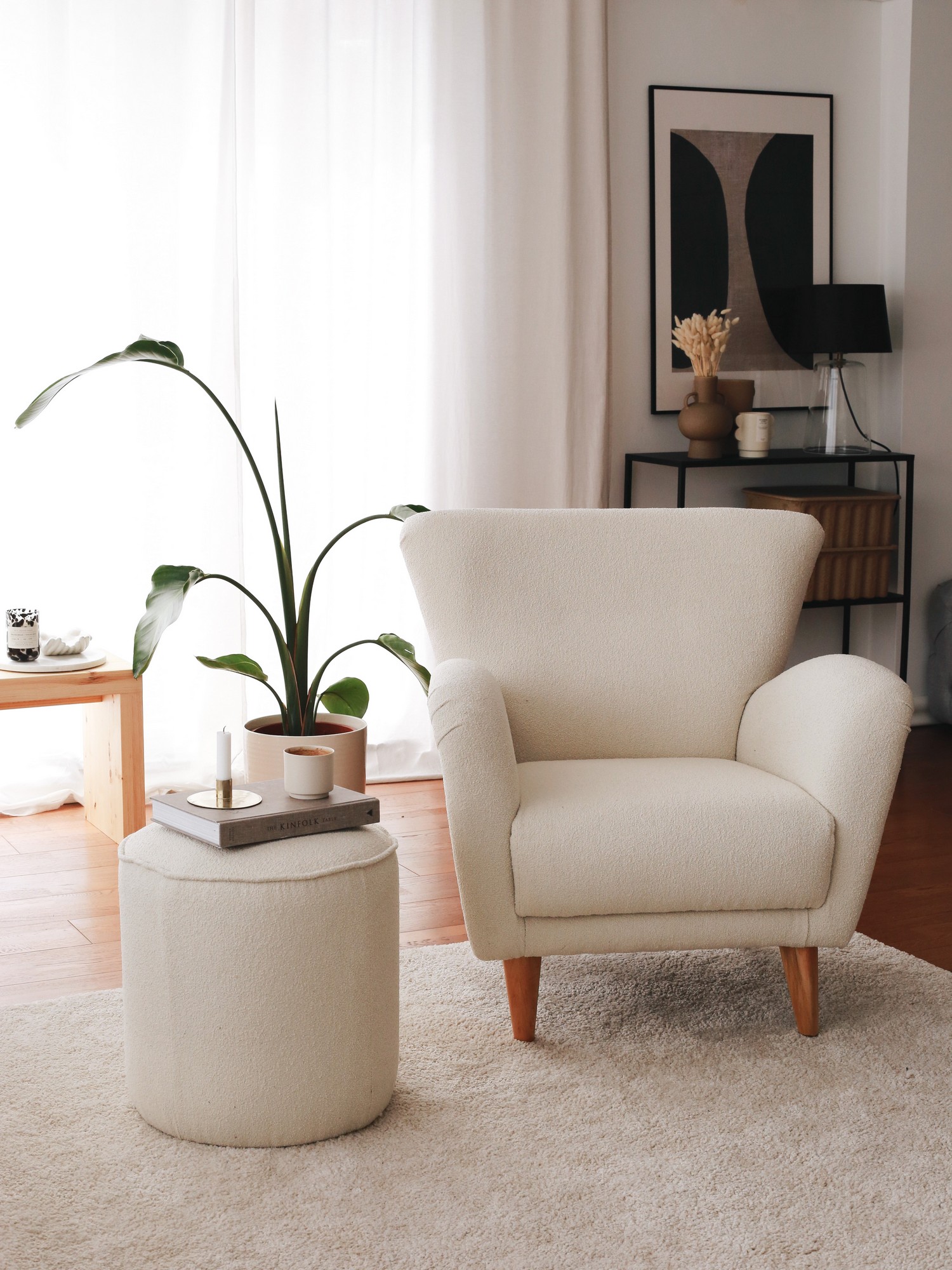 Teddy Armchair Textile White