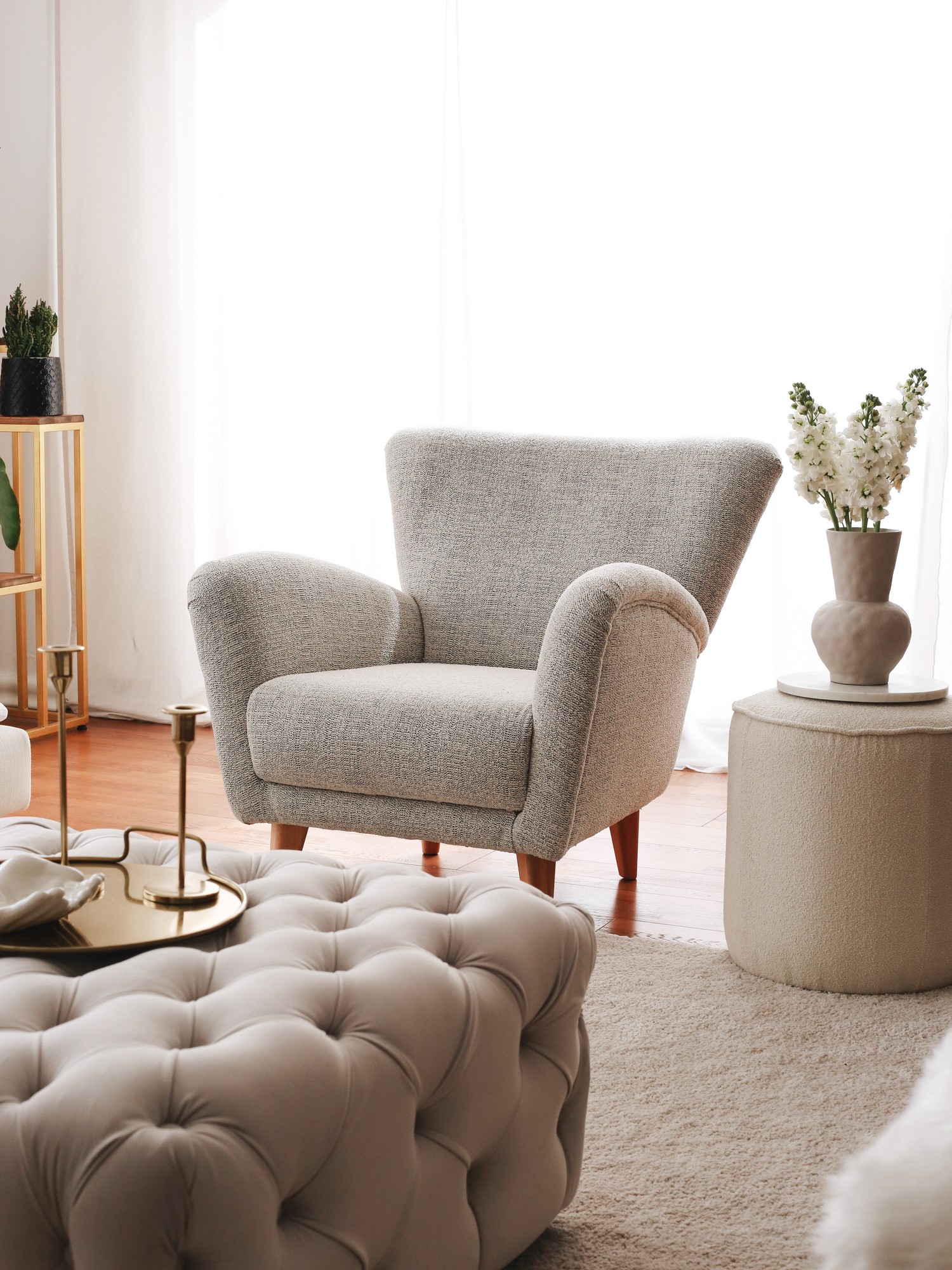 Teddy Armchair Textile Grey