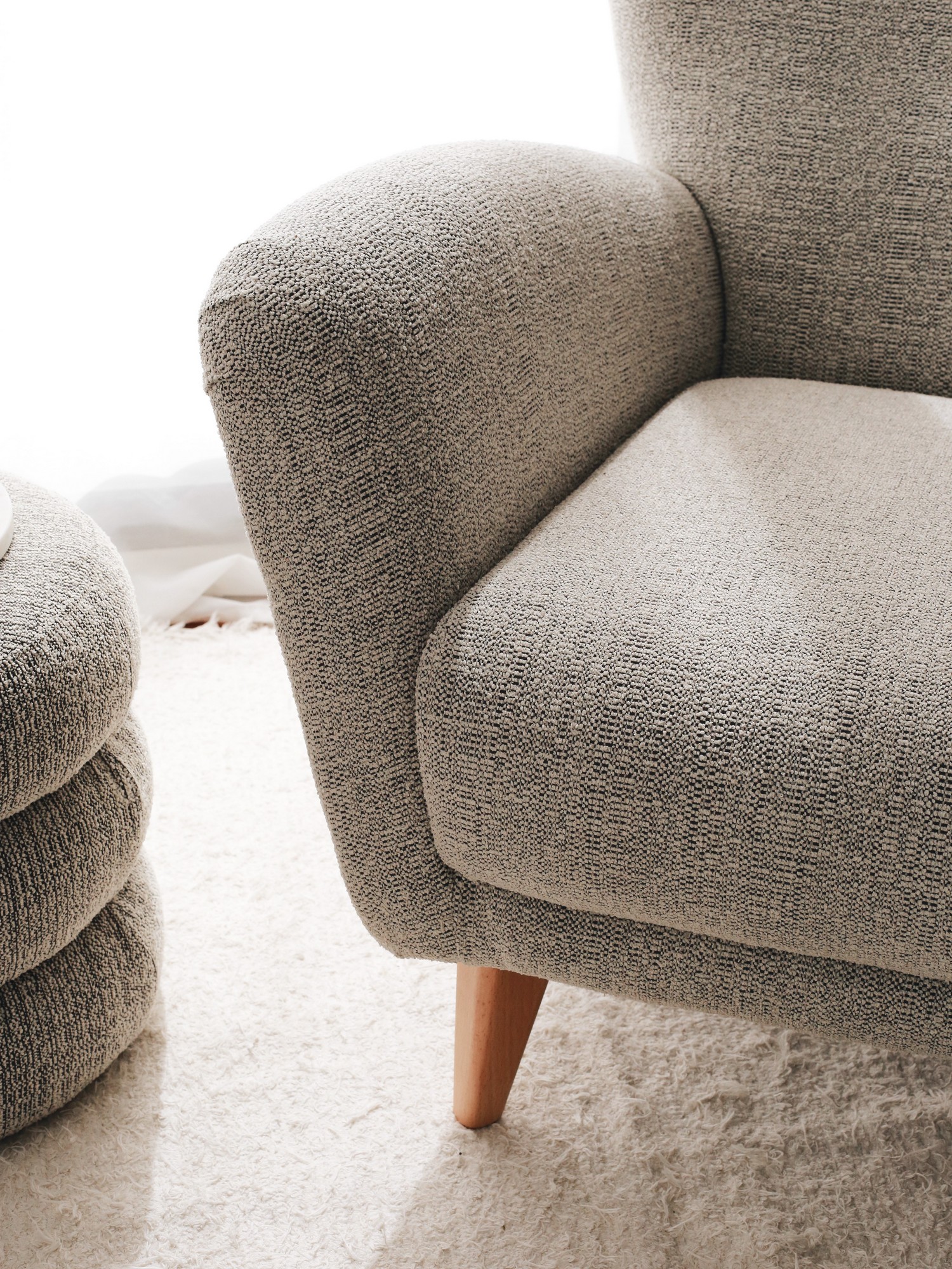 Teddy Armchair Textile Grey