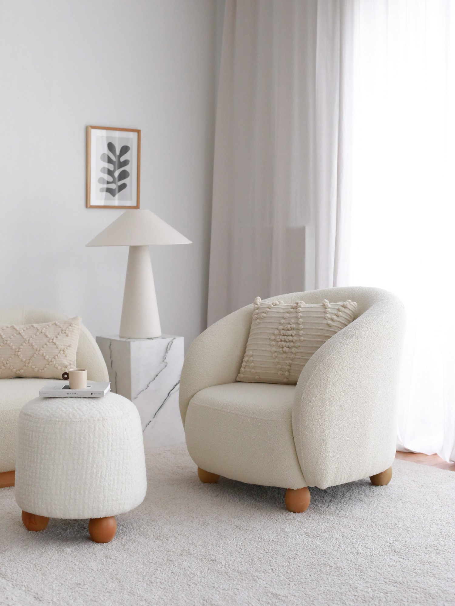 Elephant Armchair Textile White