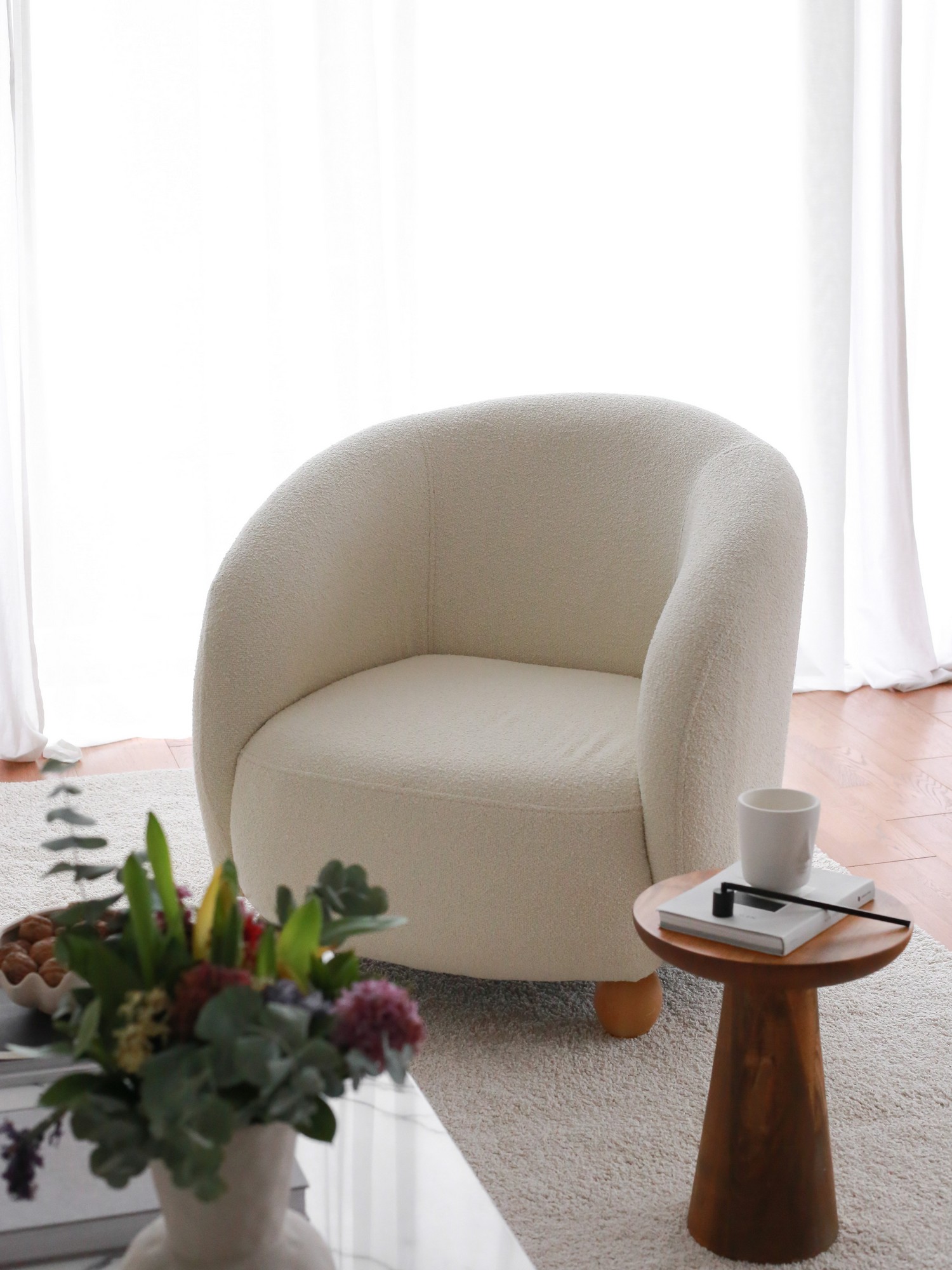 Elephant Armchair Textile White