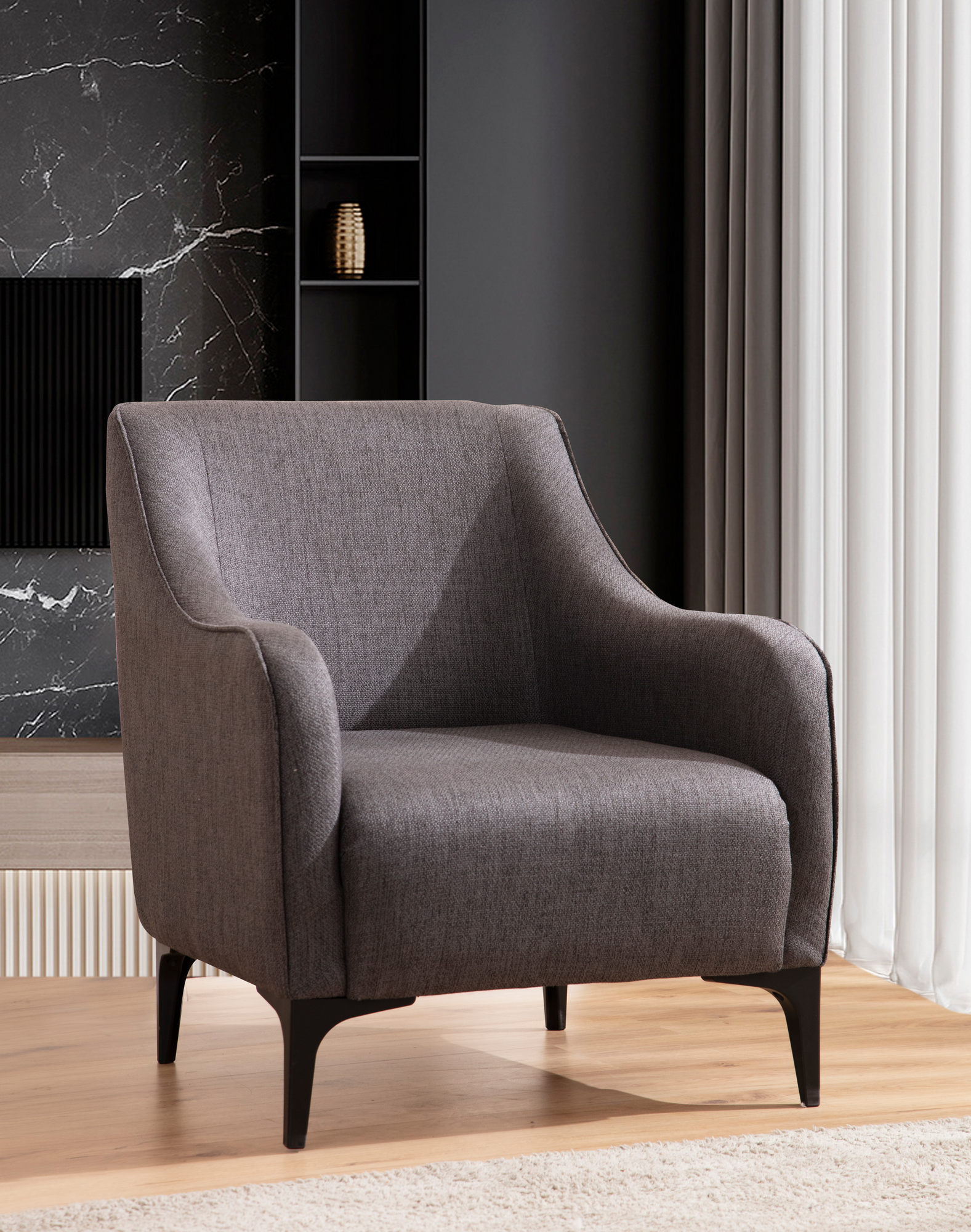 Belissimo Sessel Dunkelgrau