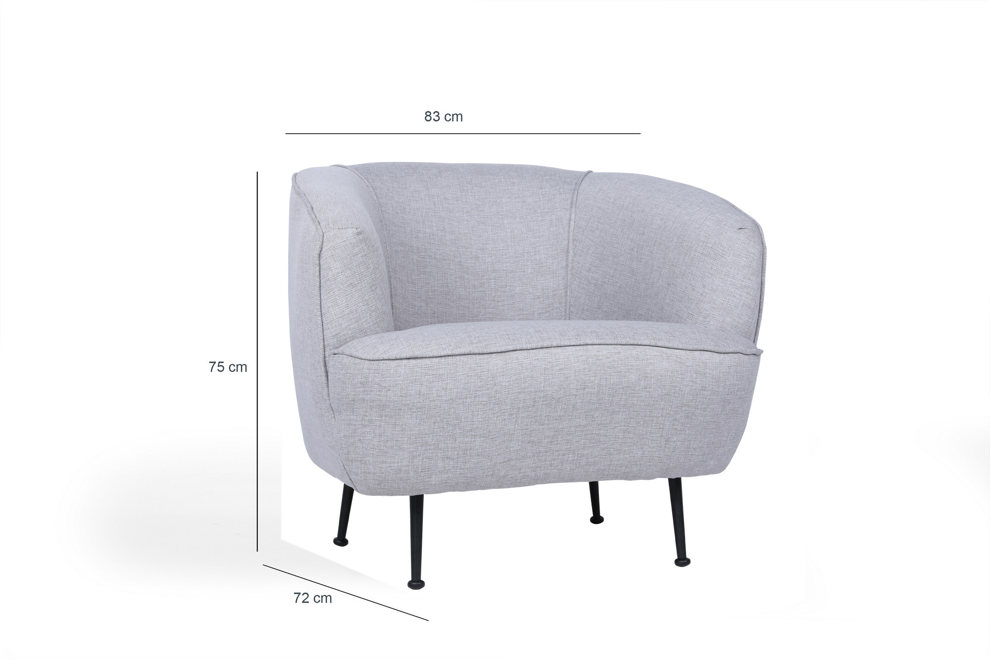 Piccoli Bony Armchair Linen Light Grey
