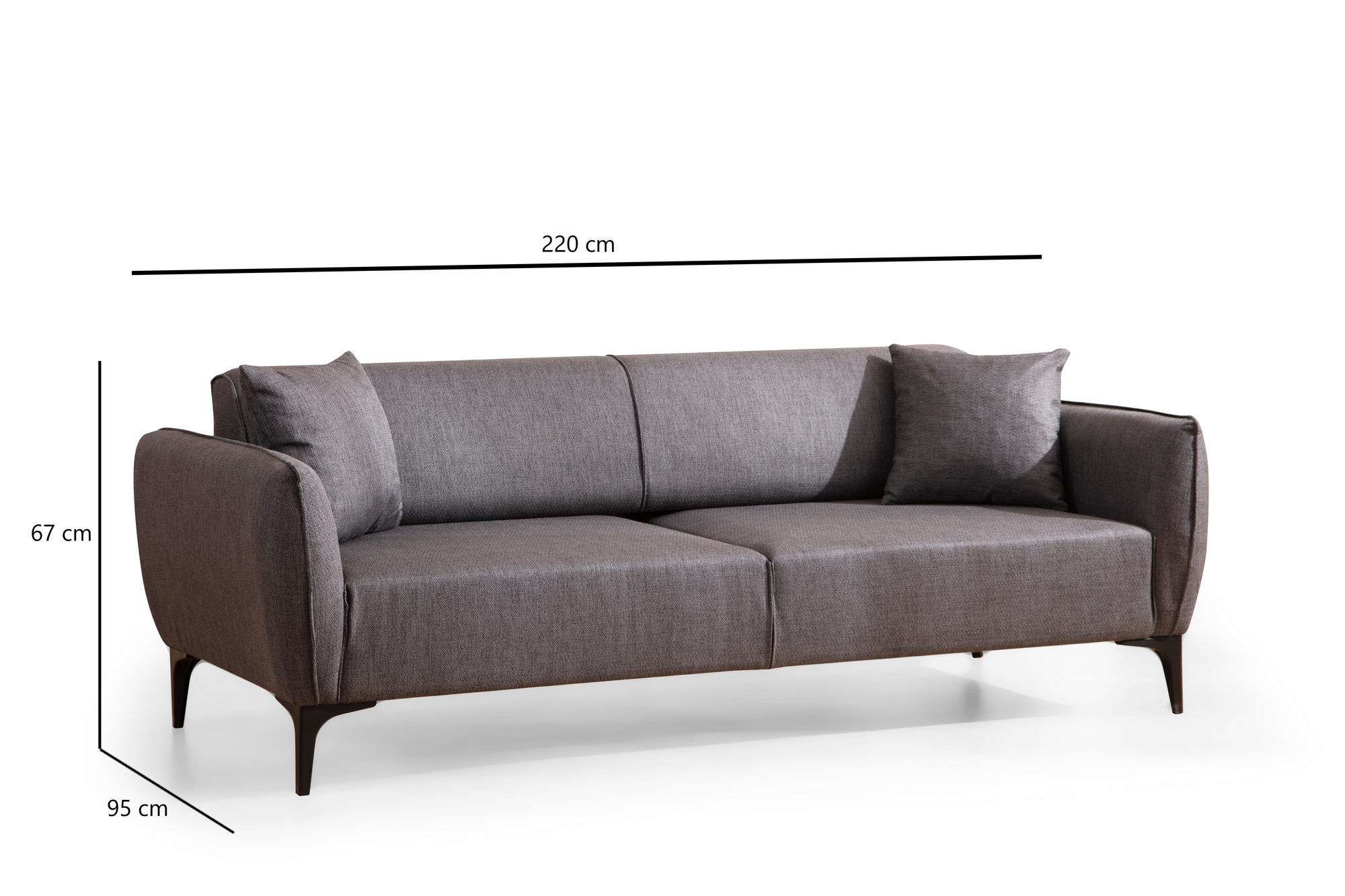 Belissimo 3-Sitzer Sofa Anthrazit
