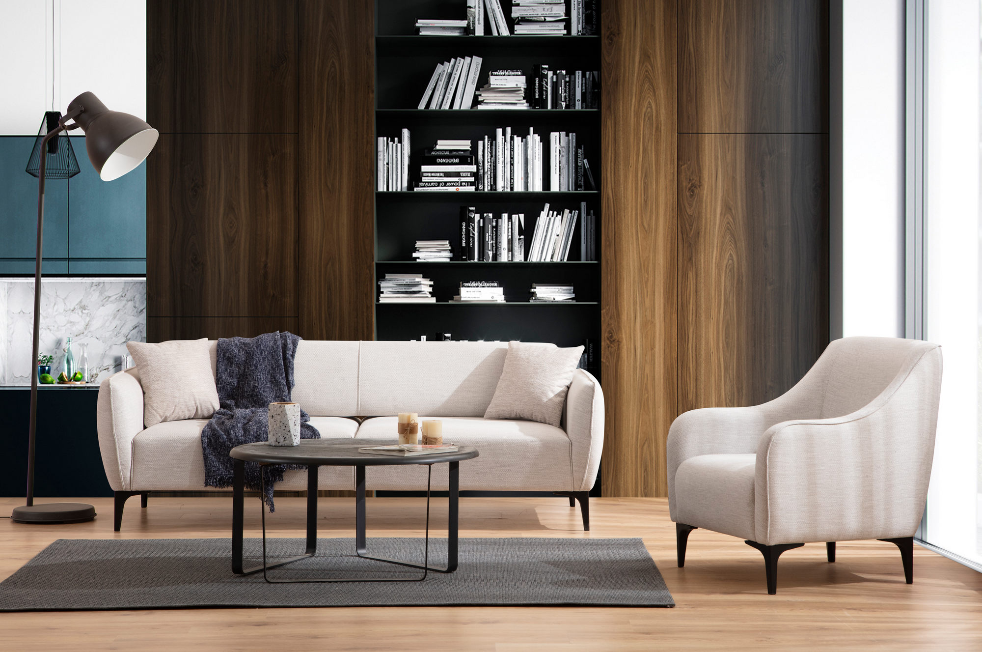 Belissimo 3-Sitzer Sofa Weiß