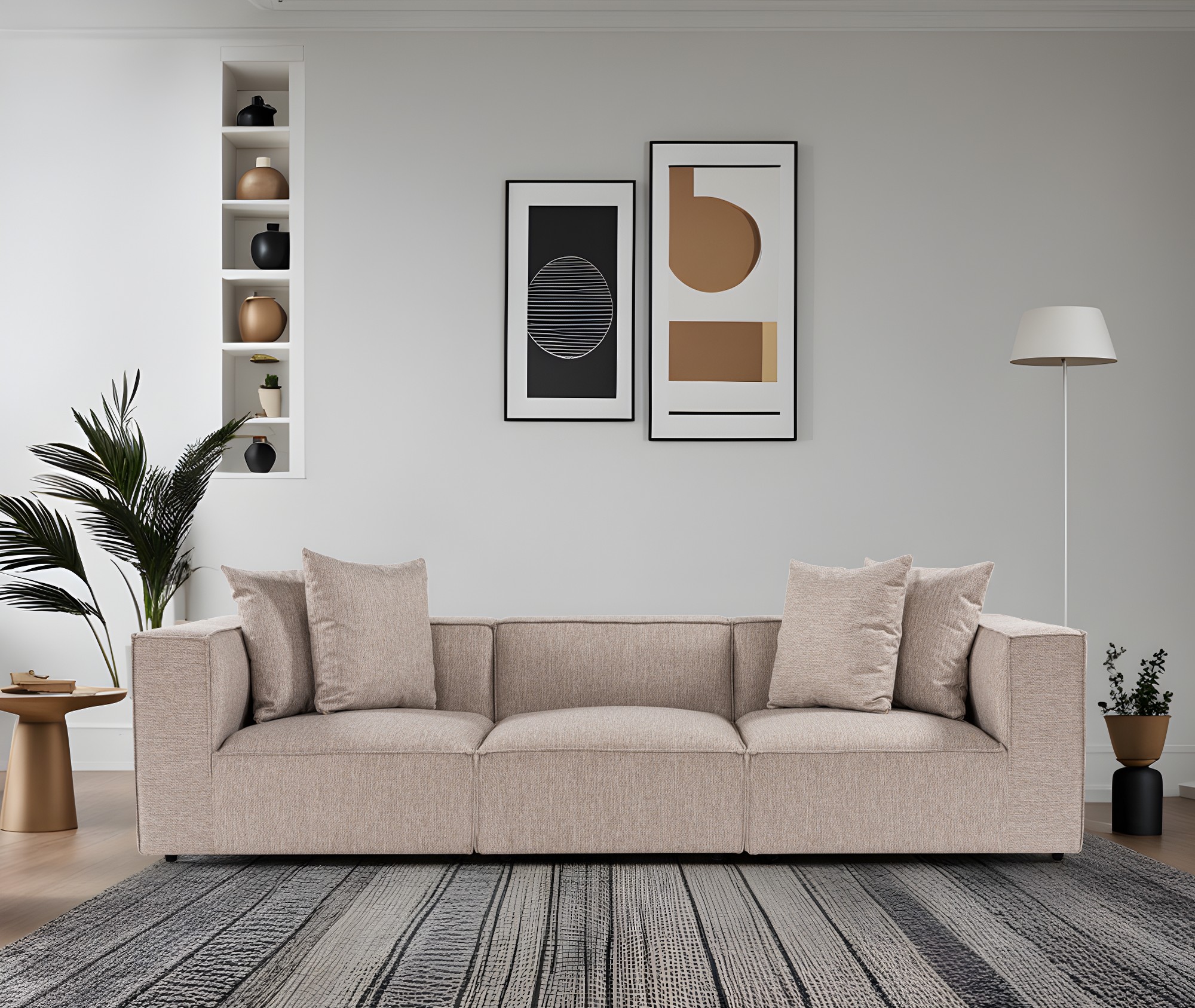 Sora 3-Sitzer Sofa Beige