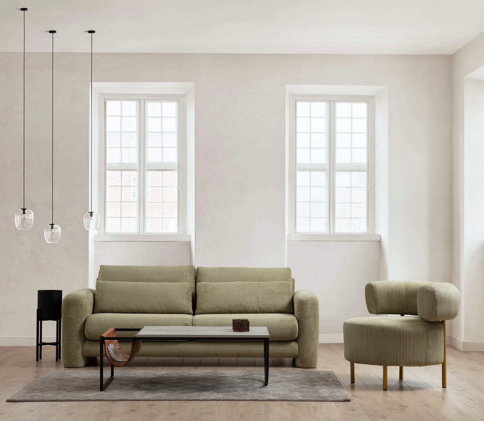 Lily 2-seater sofa Green