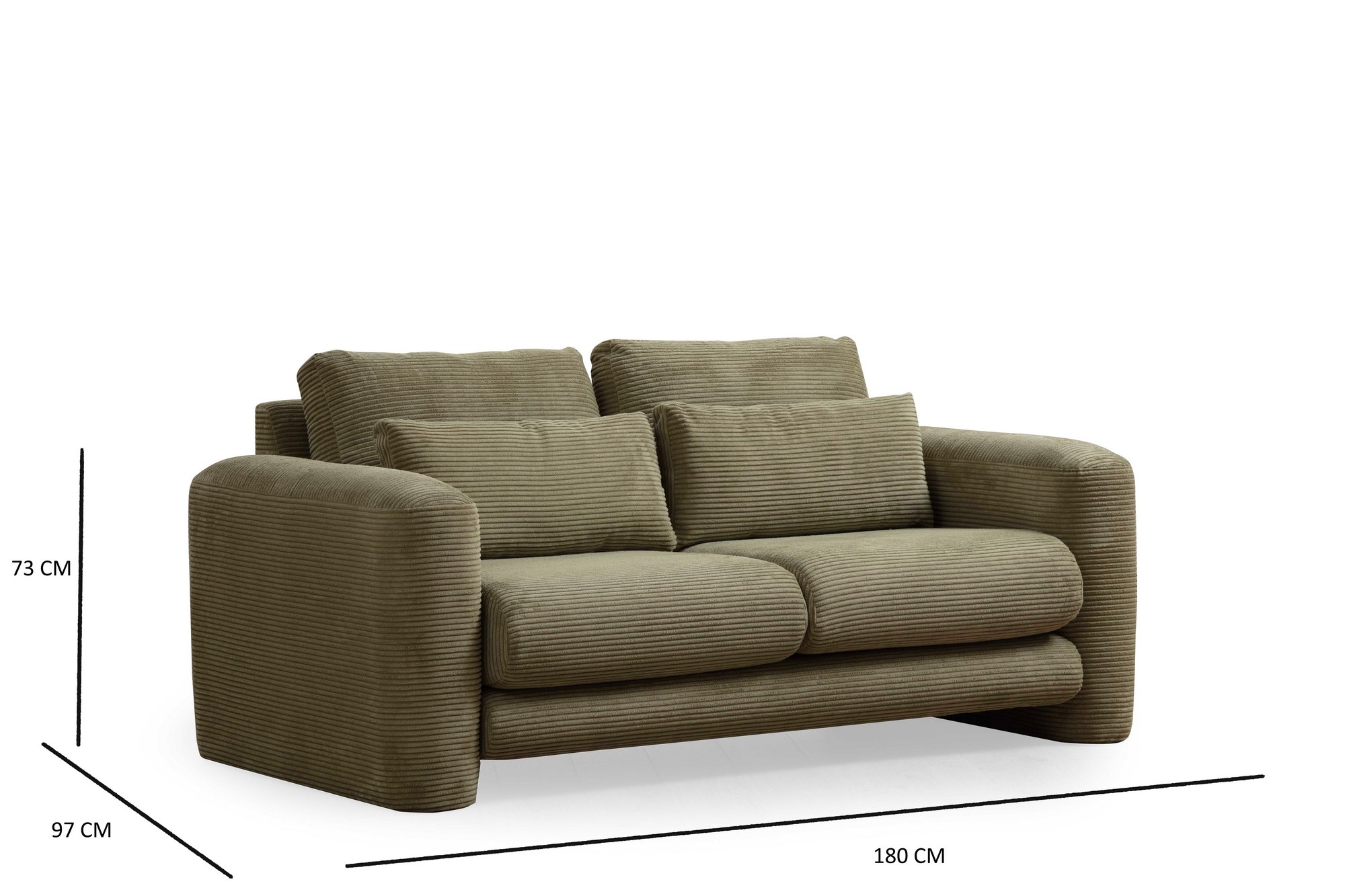 Lily 2-seater sofa Green
