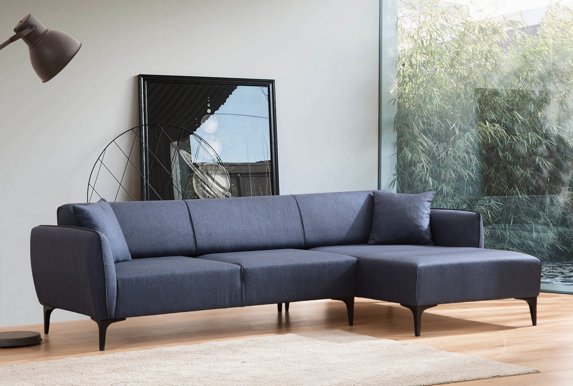 Belissimo Corner Sofa Right Blue