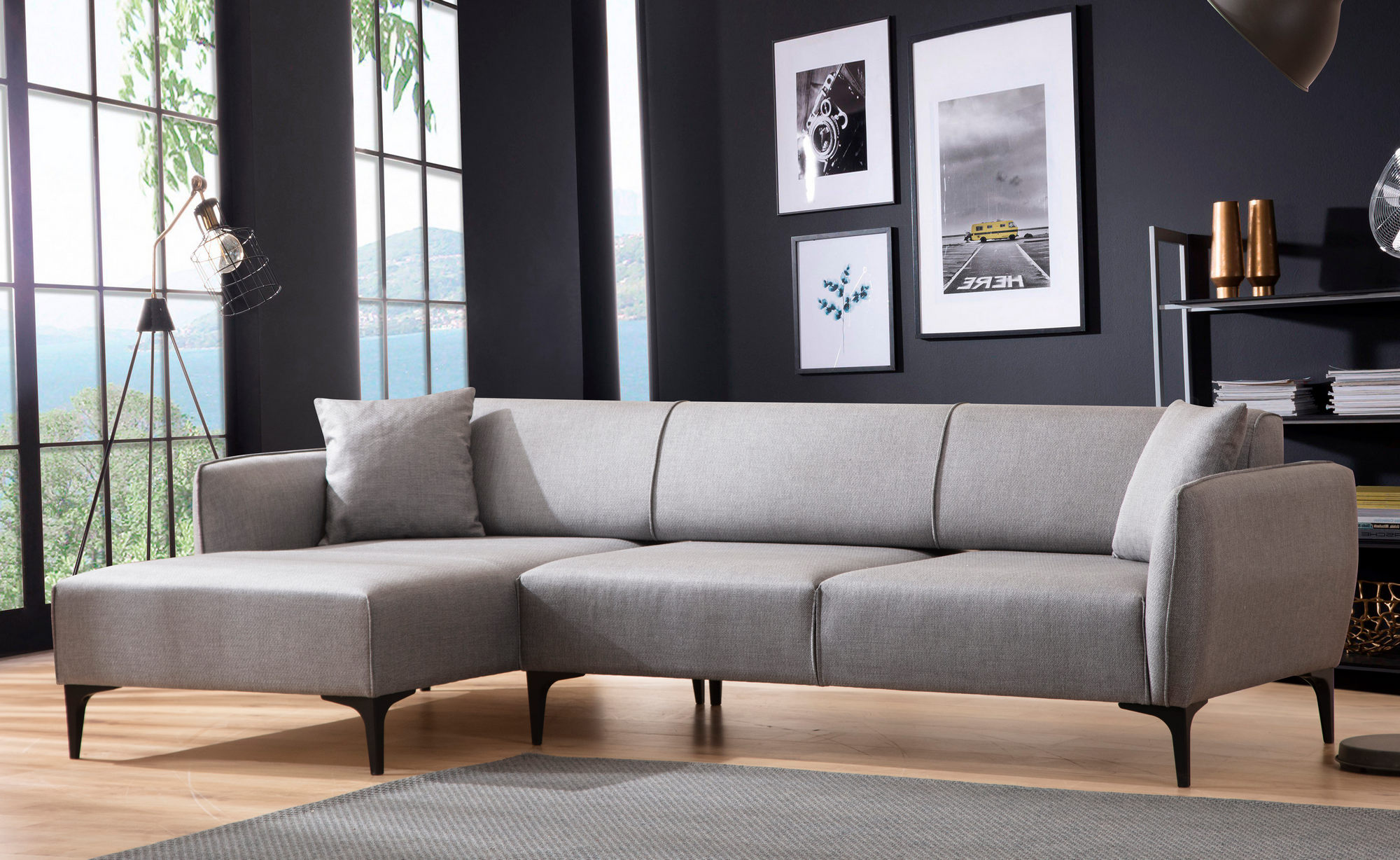 Belissimo Corner Sofa Left Grey