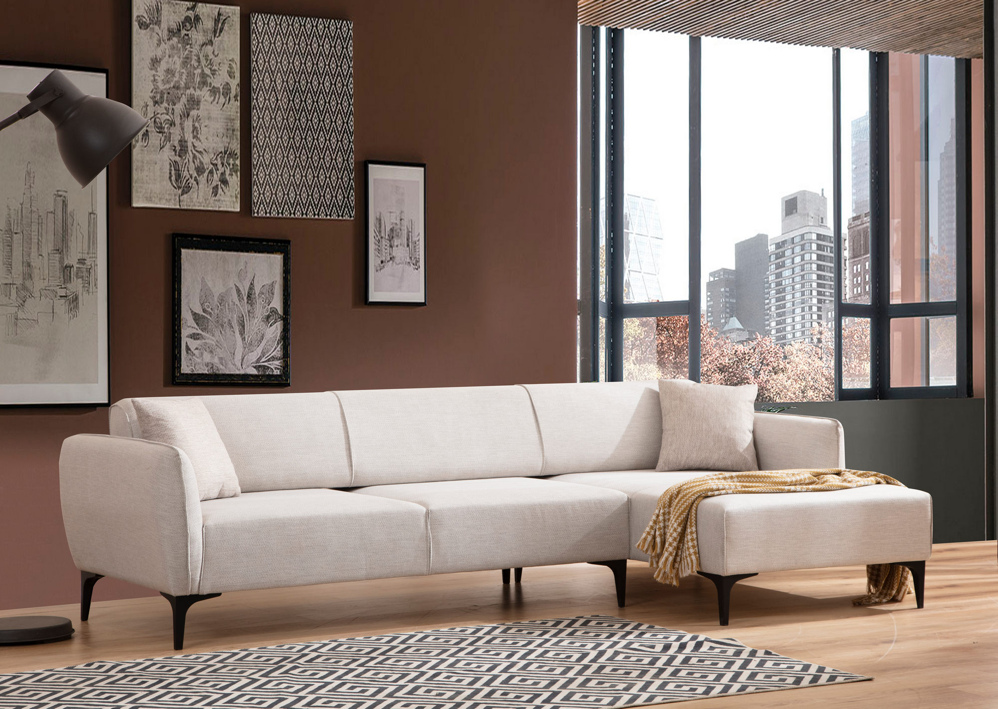 Belissimo Corner Sofa Right White