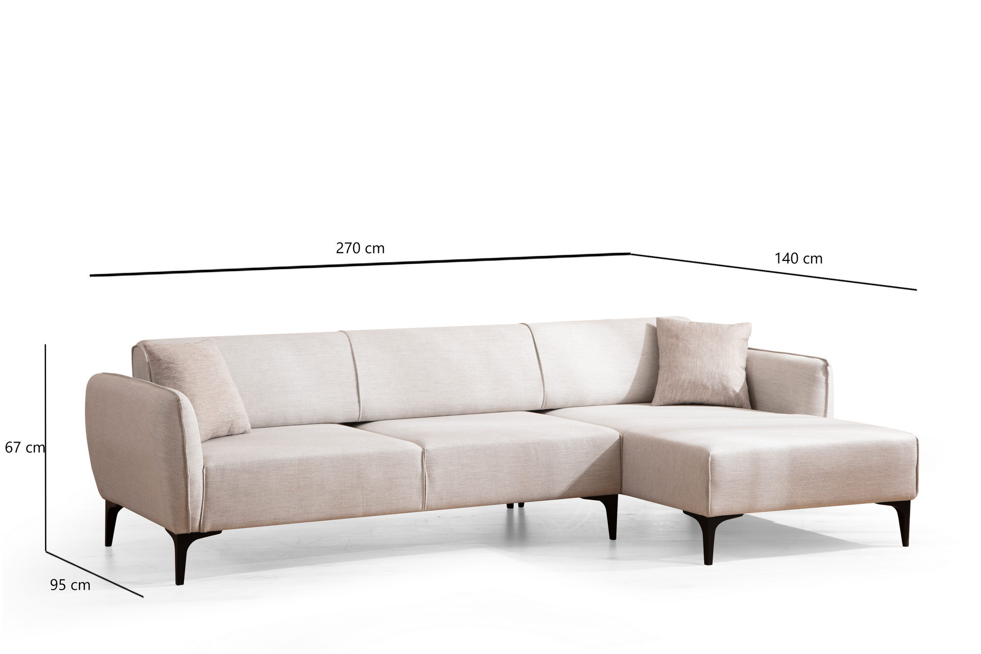 Belissimo Corner Sofa Right White