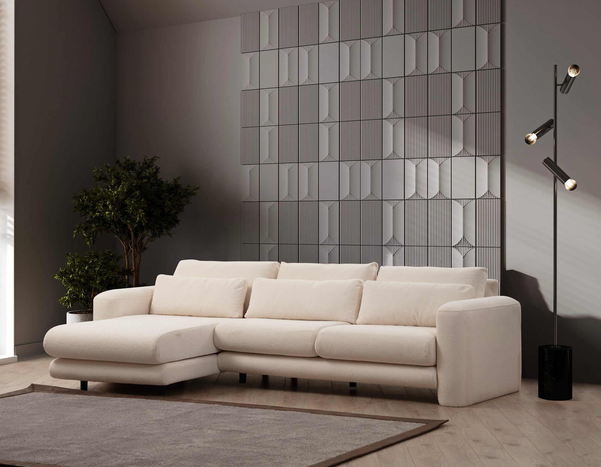Lily Corner Sofa Left Cream