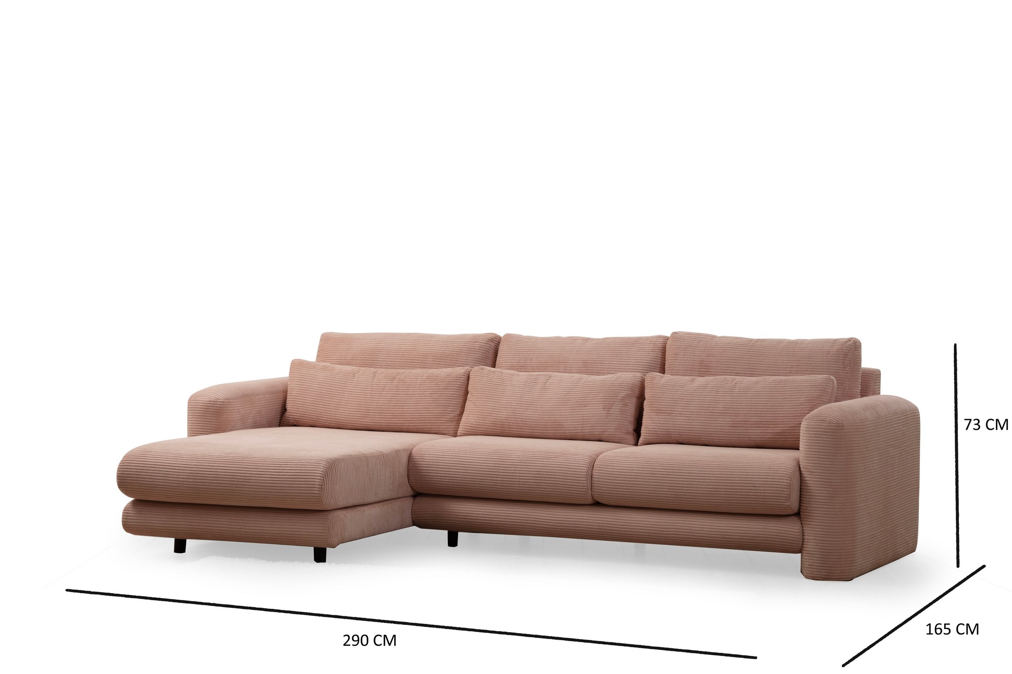 Lily Corner Sofa Left Pink