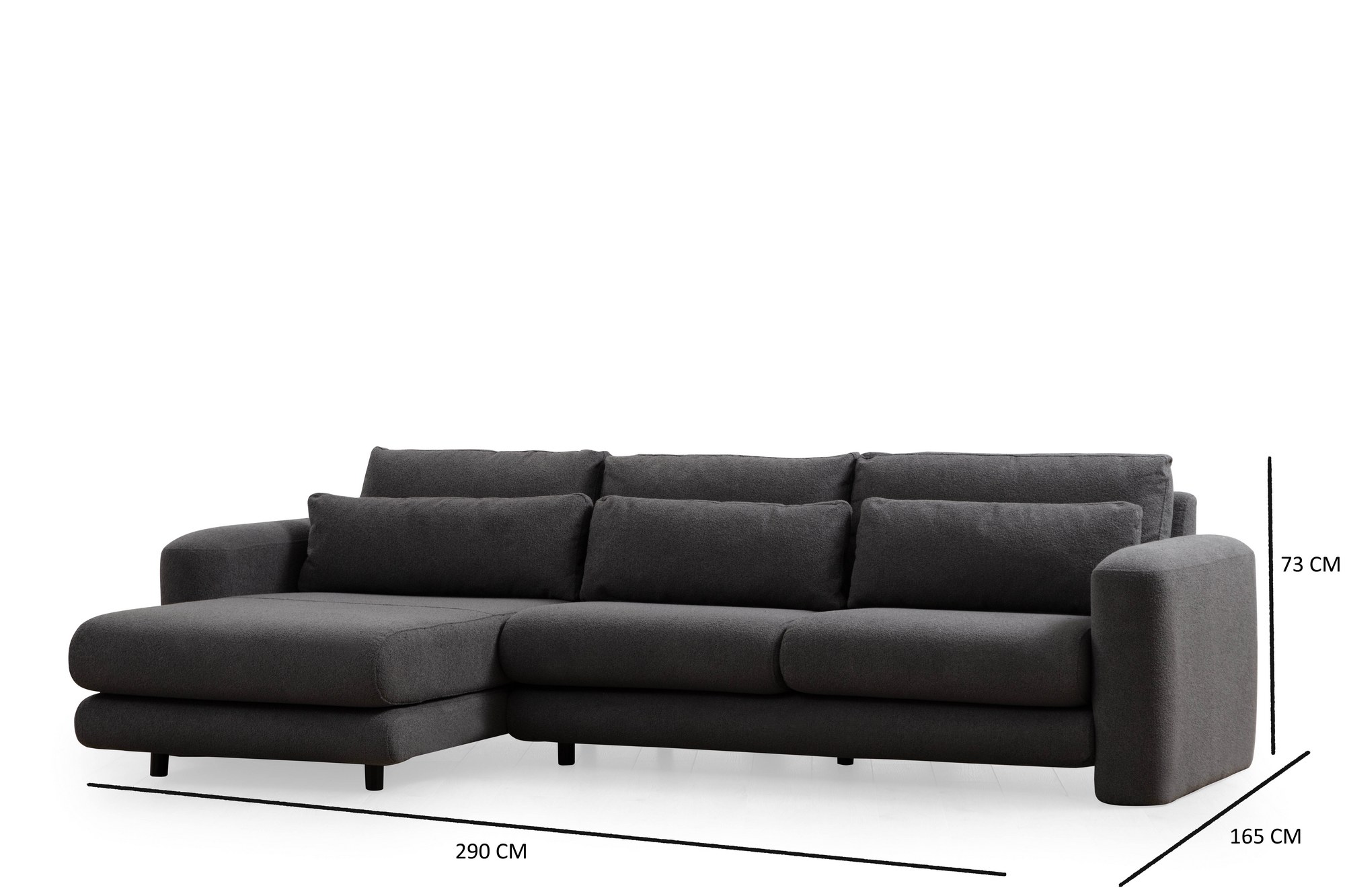 Lily Corner Sofa Left Grey