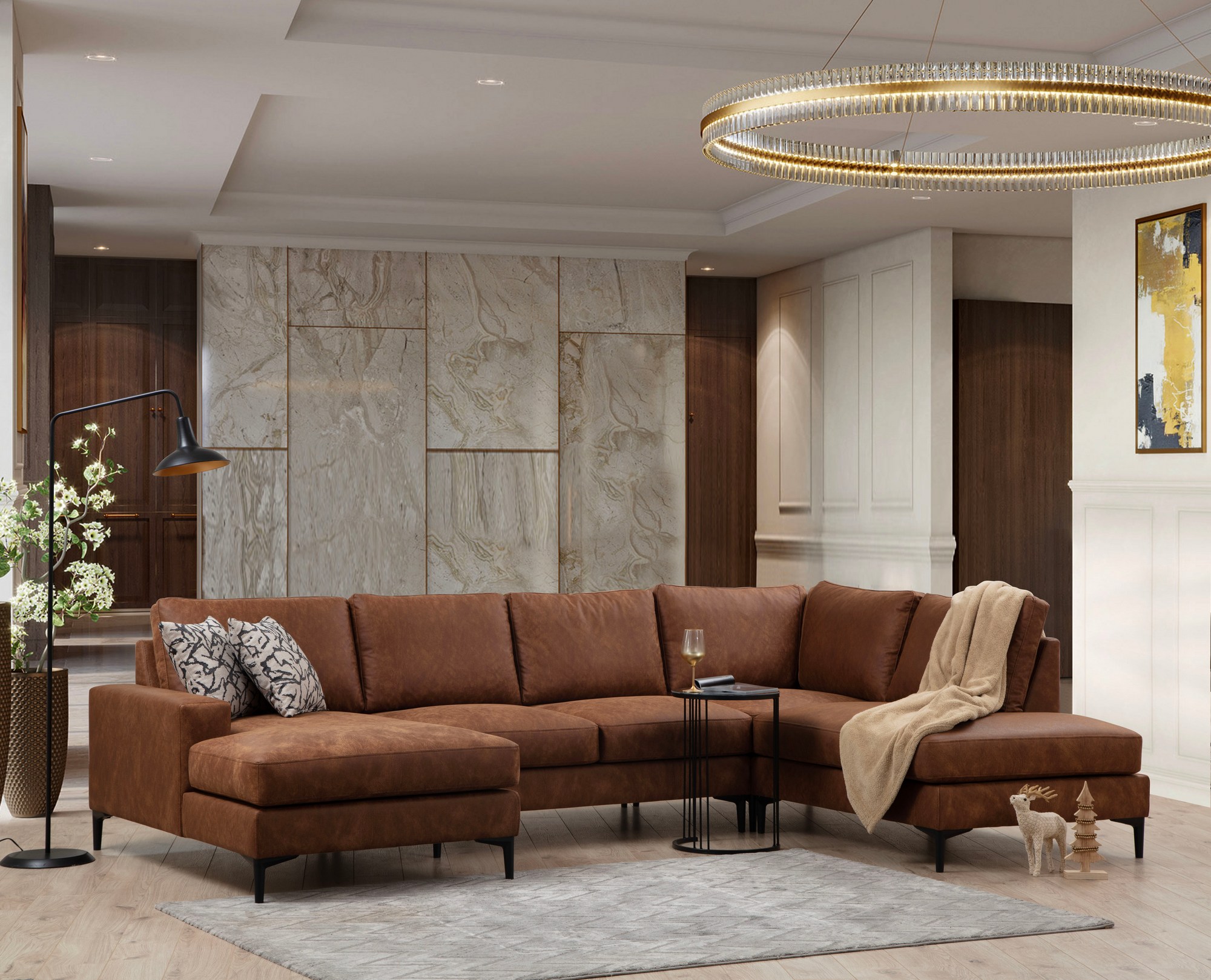 Porto Corner Sofa Camel