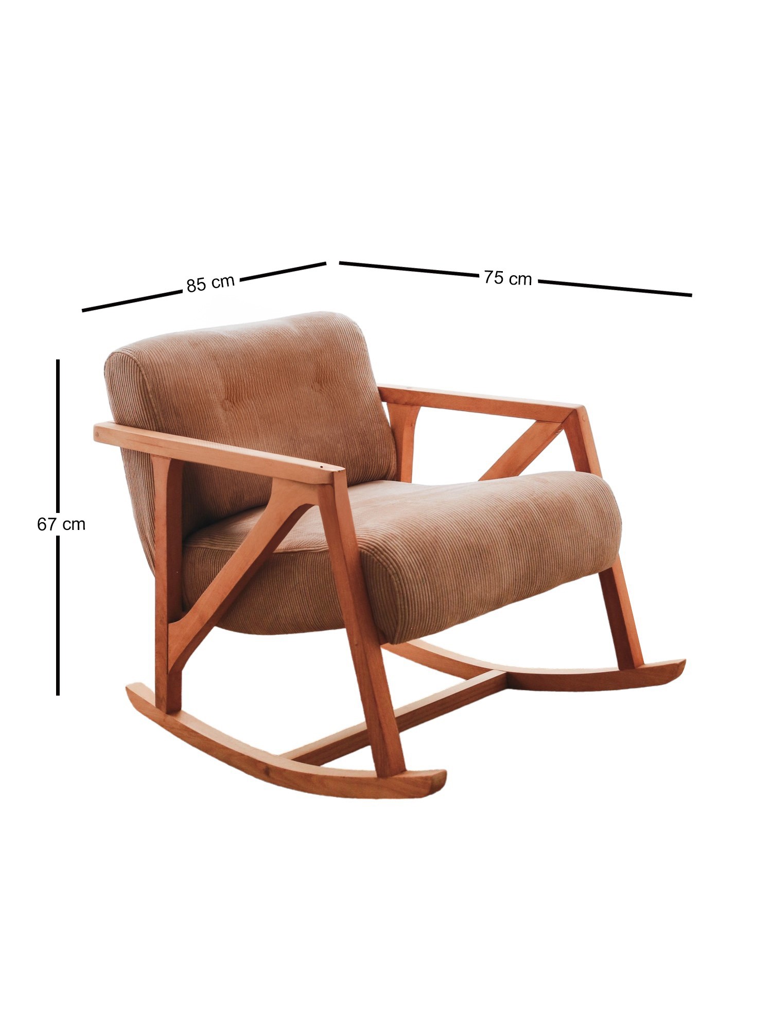 Nini Rocking Children's Chair Velvet Camel