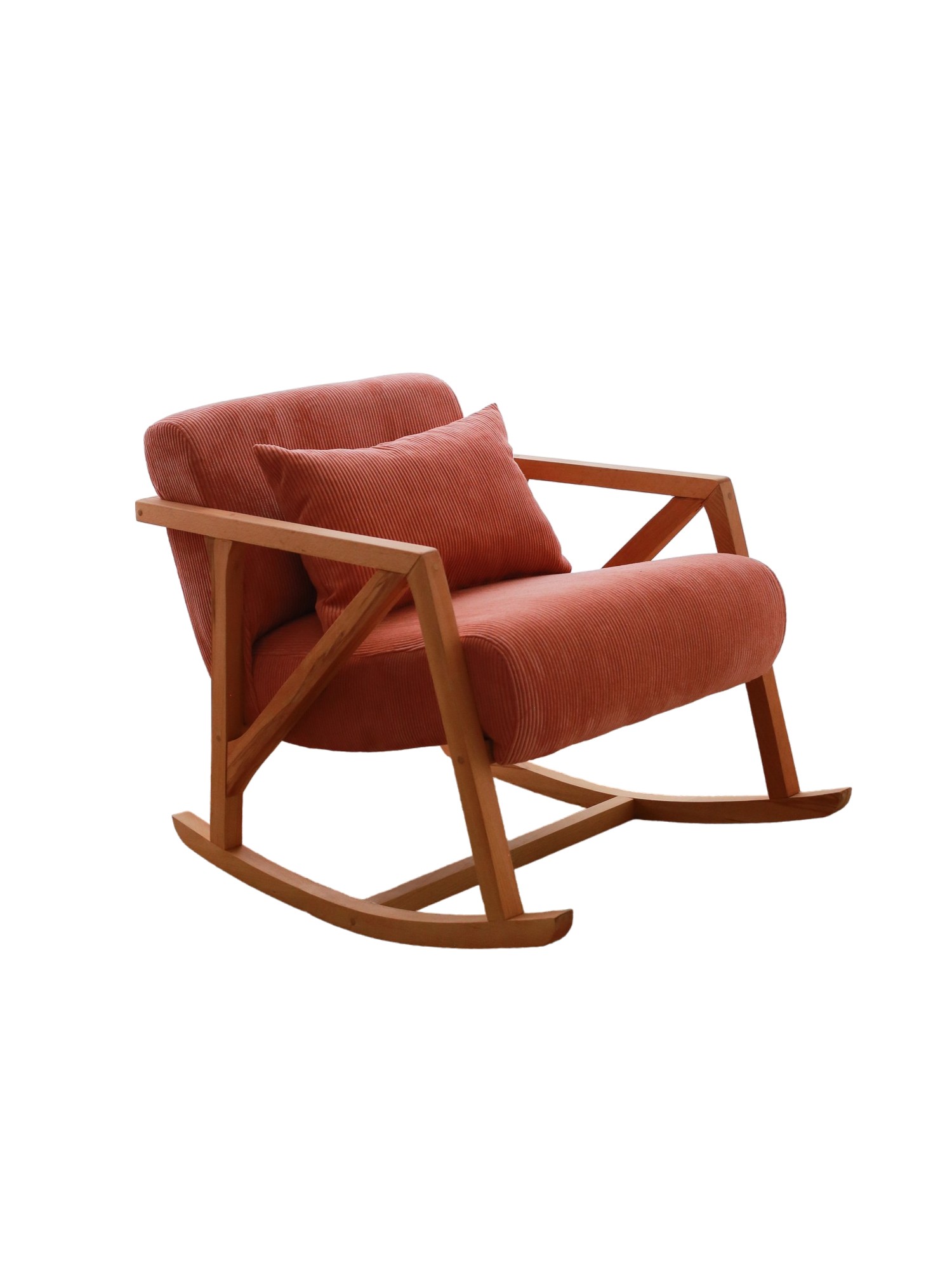 Nini Rocking Children's Armchair Velvet Vermilion