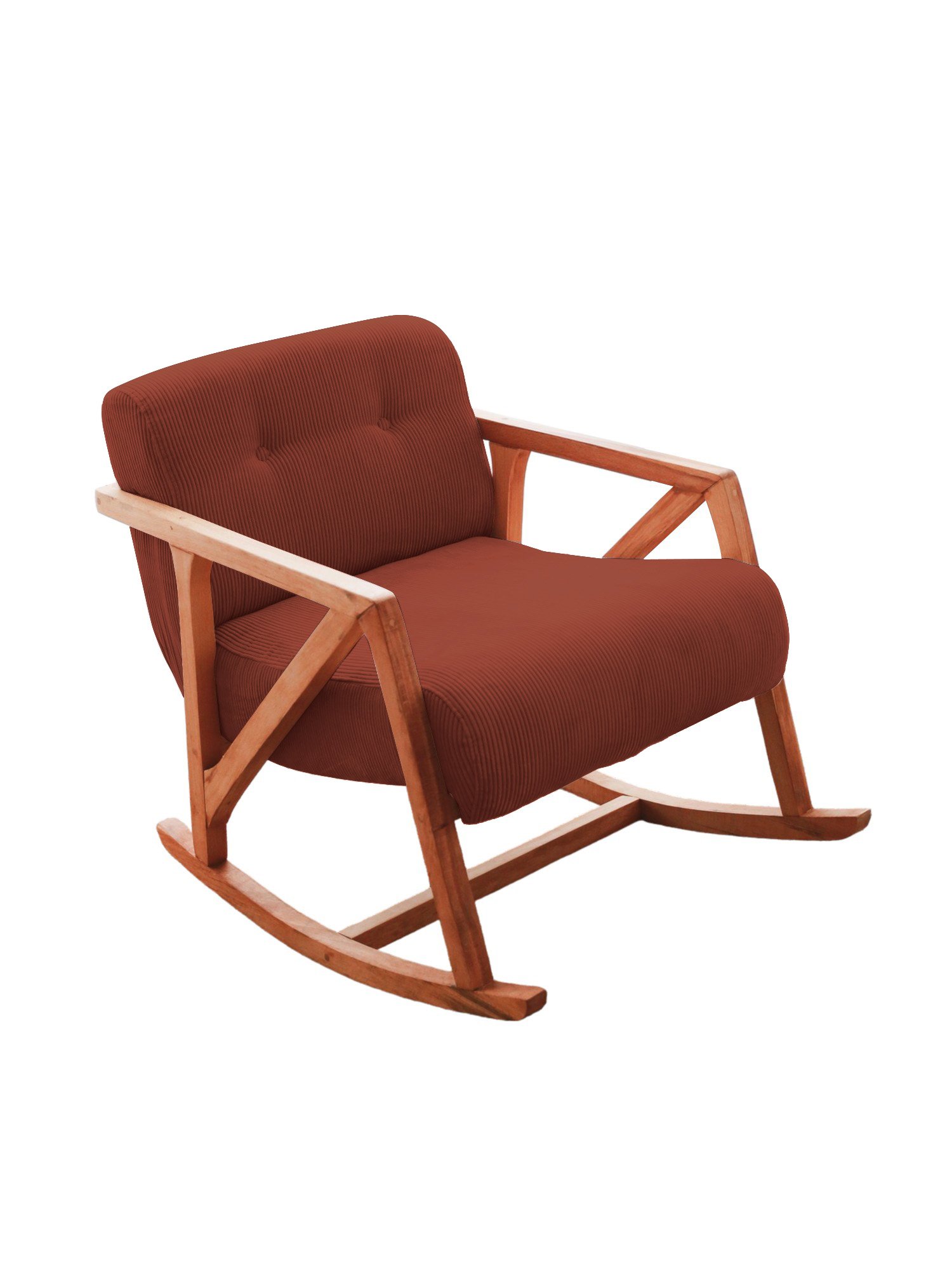 Nini Rocking Children's Armchair Velvet Vermilion