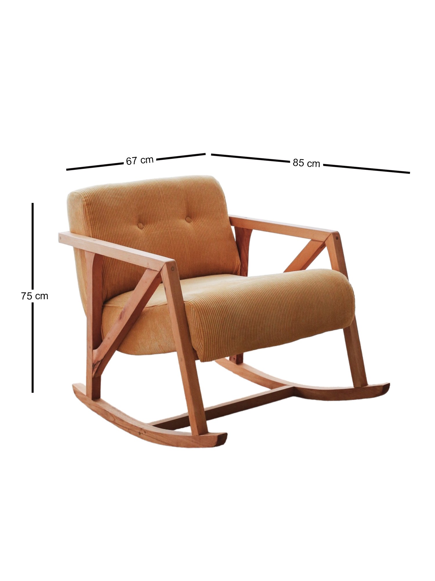 Nini Rocking Children's Chair Velvet Yellow