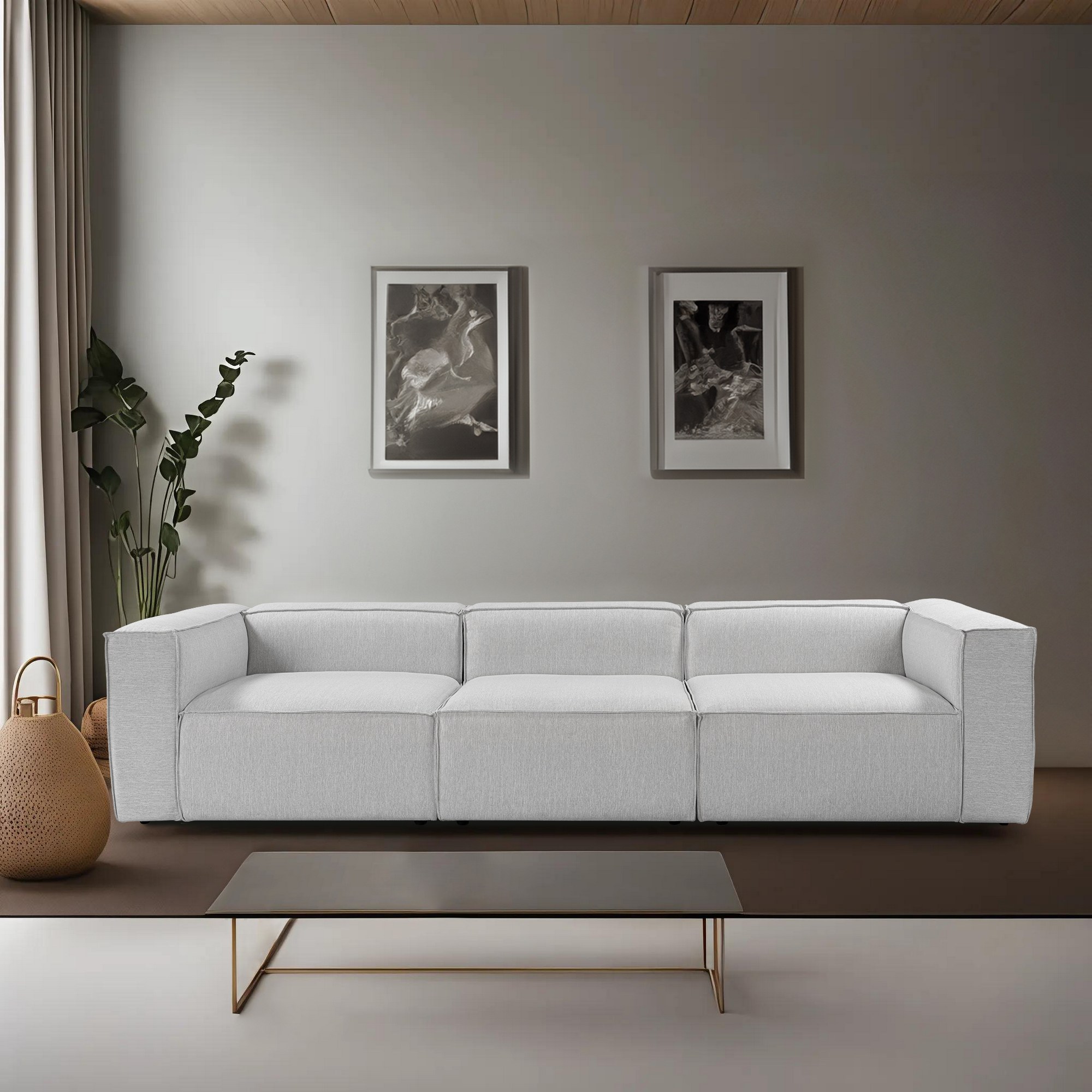 Fora 3-seater sofa light gray