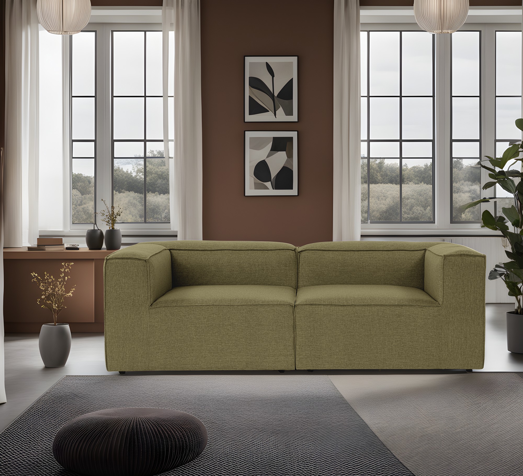 Fora 2-seater sofa green