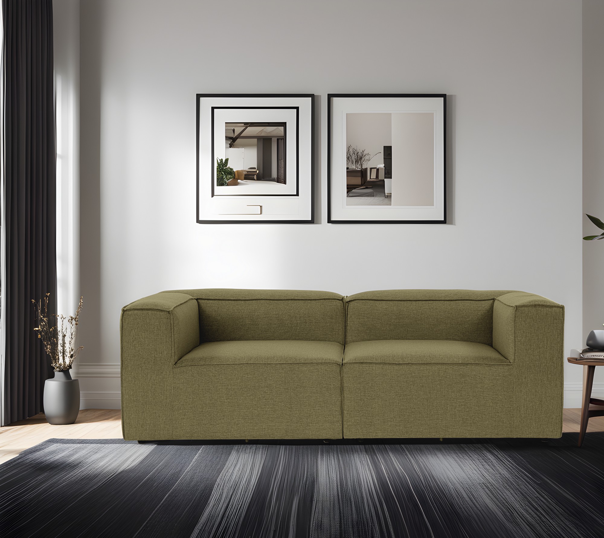 Fora 2-seater sofa green