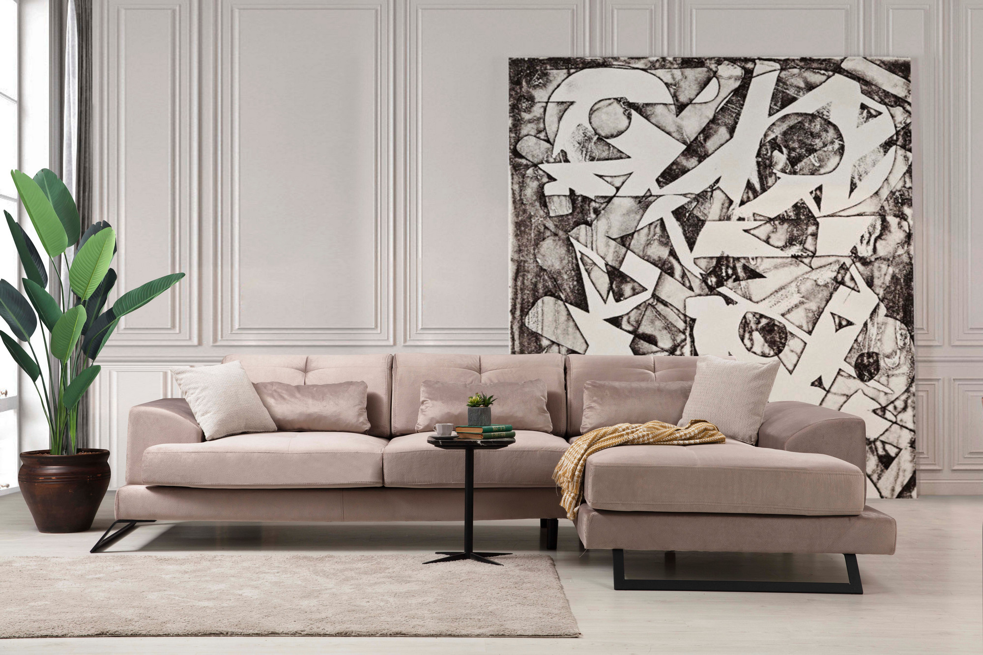 Frido Corner Sofa Right Beige