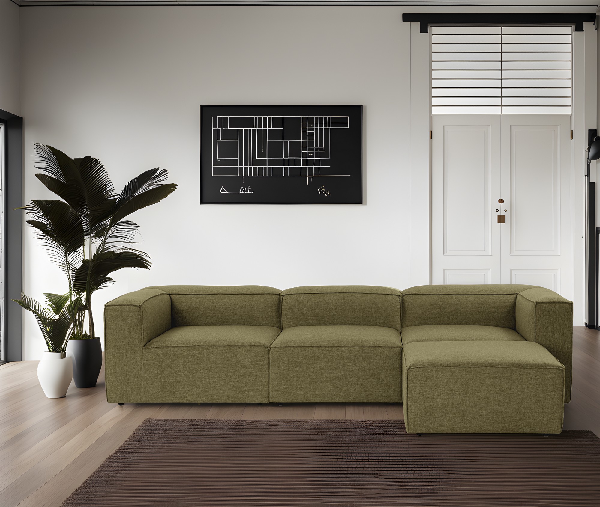 Fora Green Corner Sofa