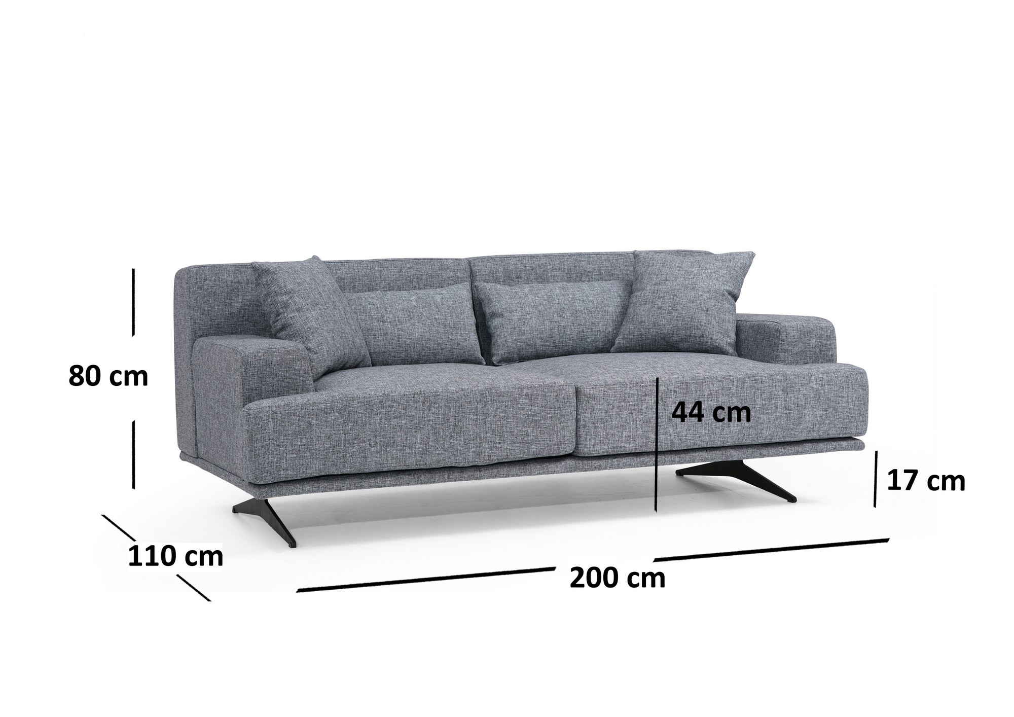 Bentley 2-seater sofa gray