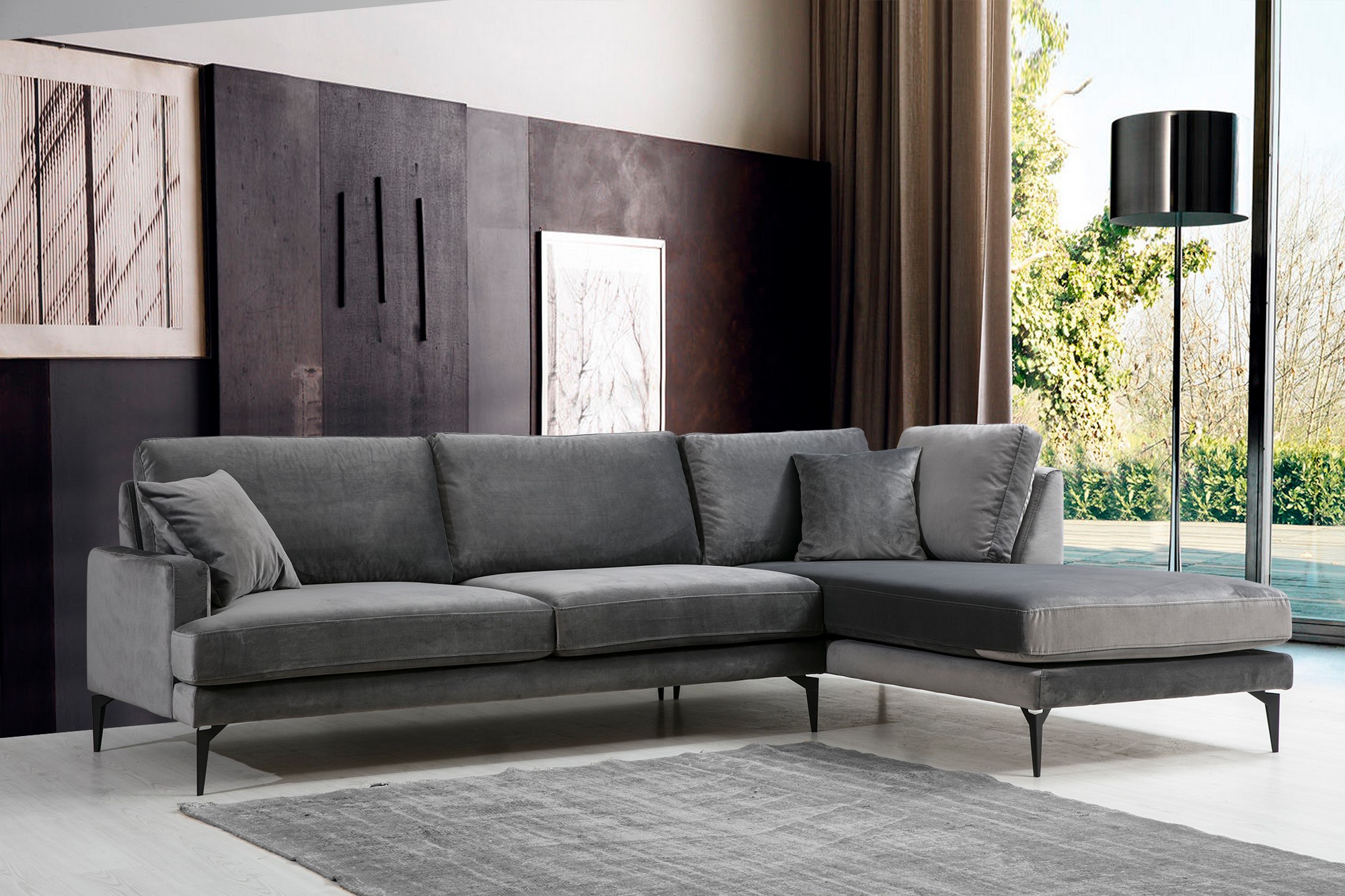 Papira Ecksofa Rechts Anthrazit