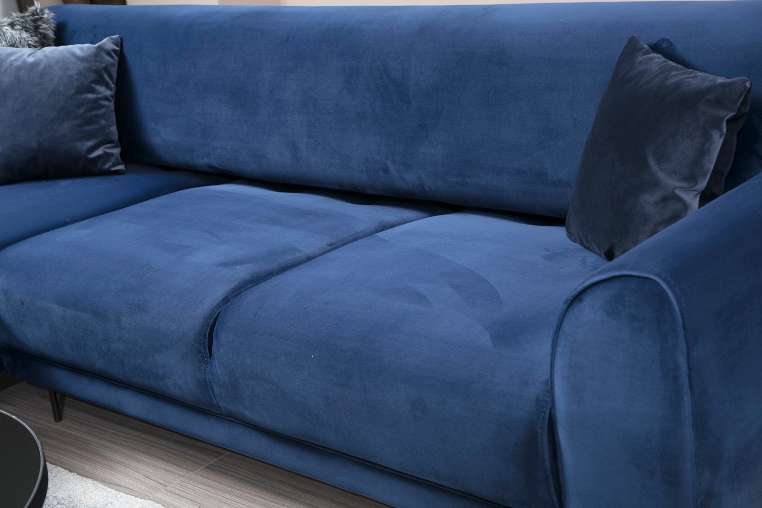 Image Corner Sofa Left Navy Blue