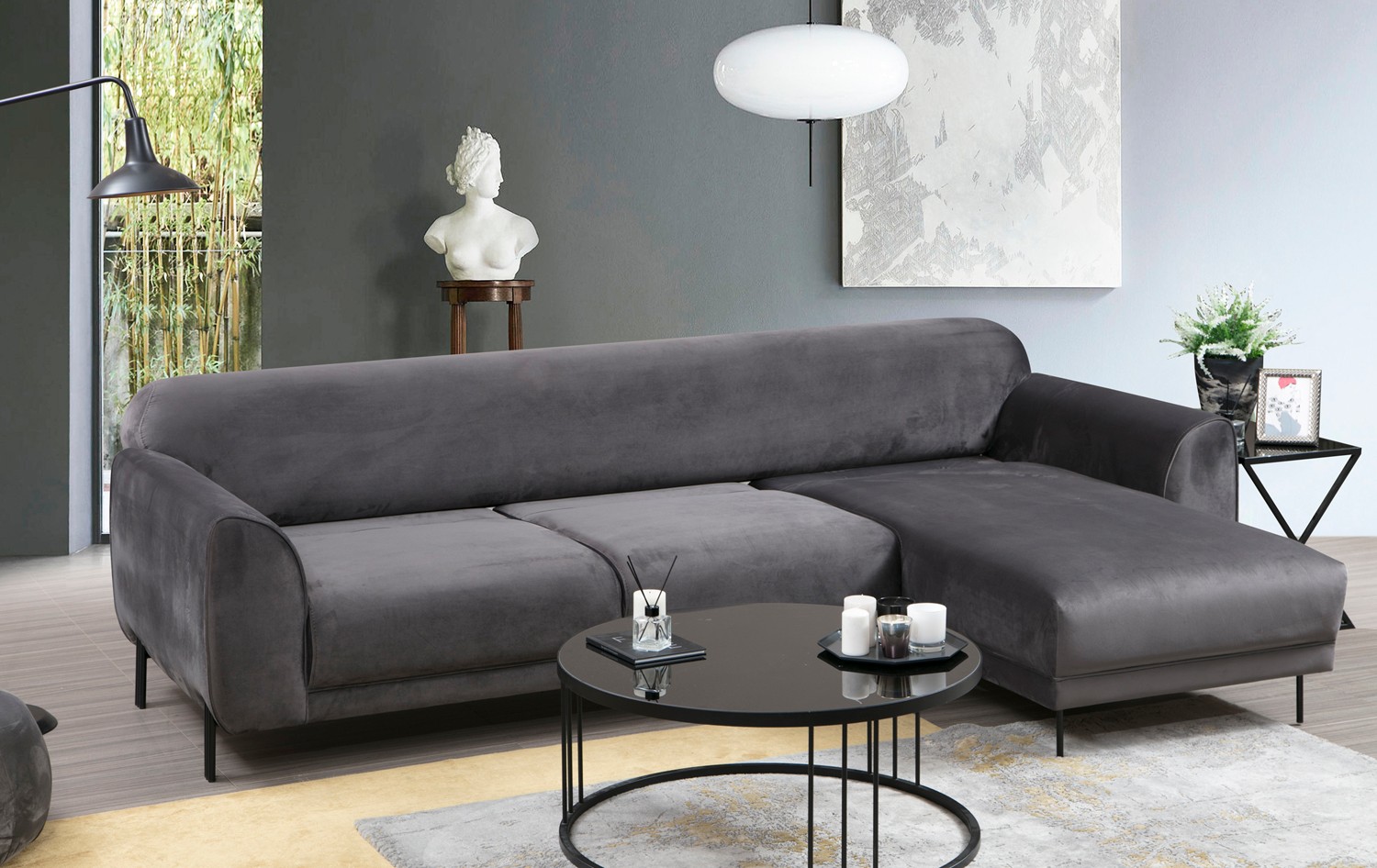 Image Ecksofa Rechts Anthrazit
