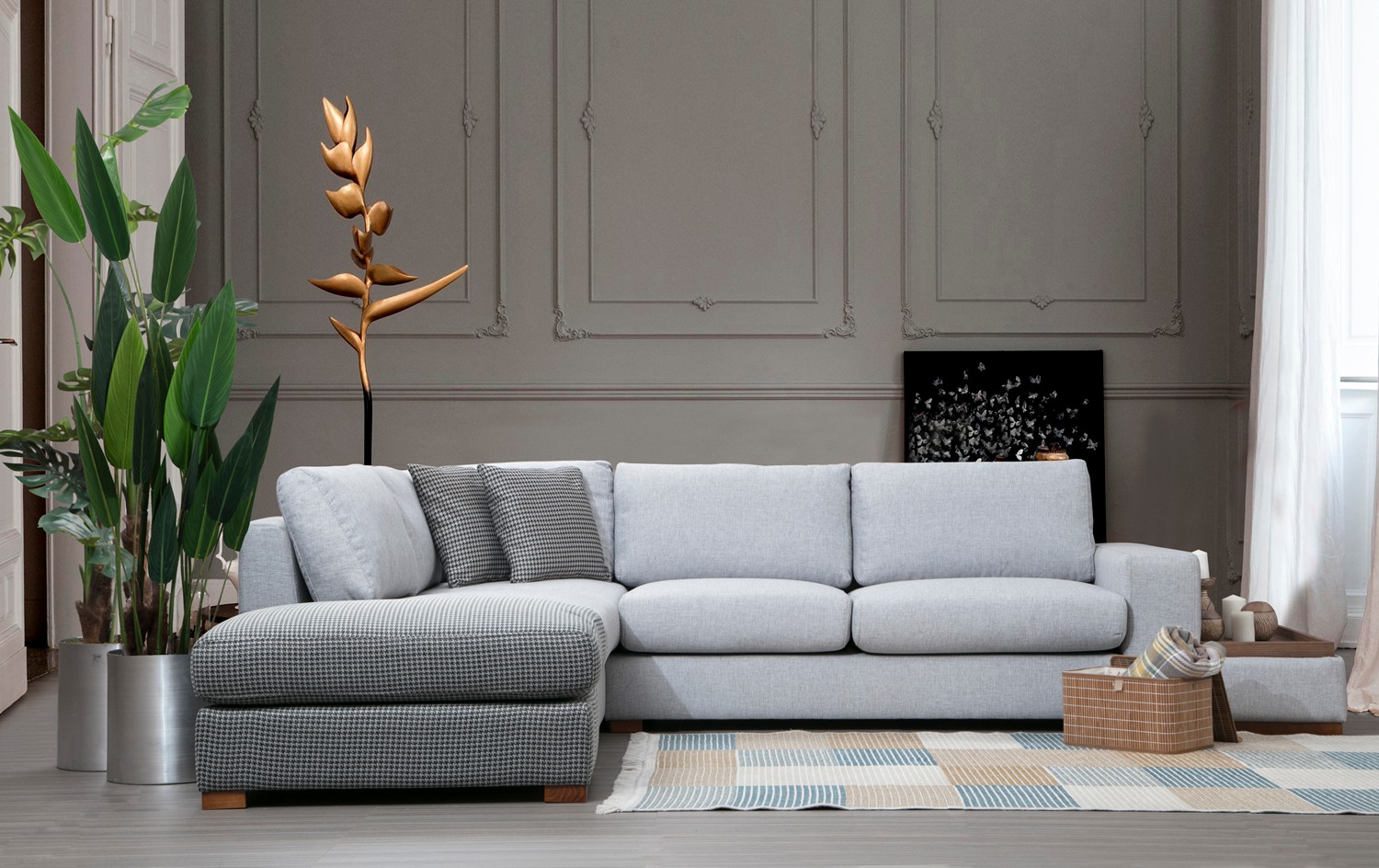 Loop 3 Corner sofa Grey