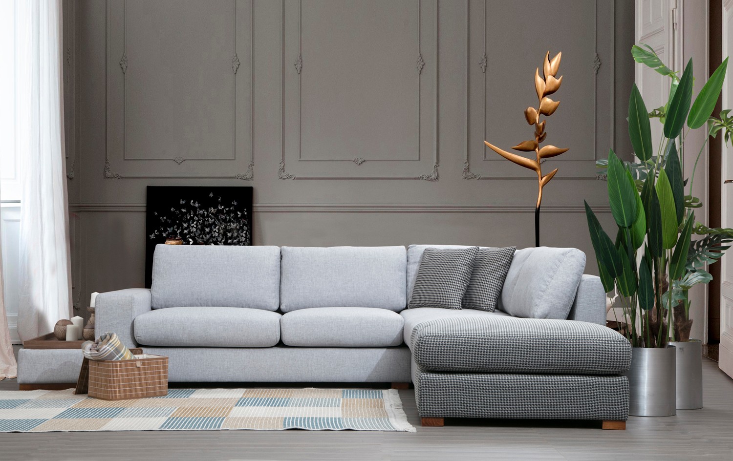 Loop 4 Corner sofa Gray