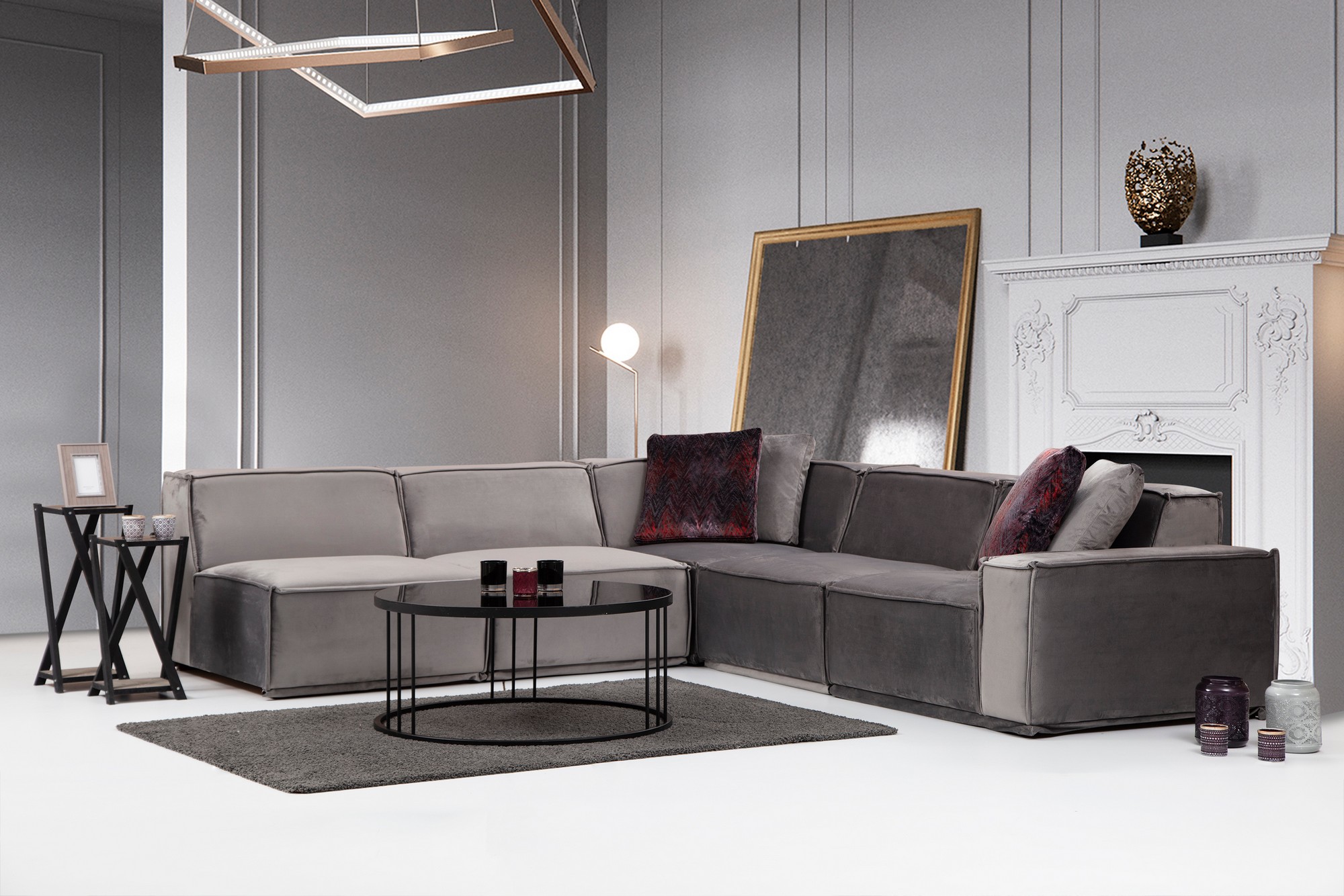 Lego 5 corner sofa grey